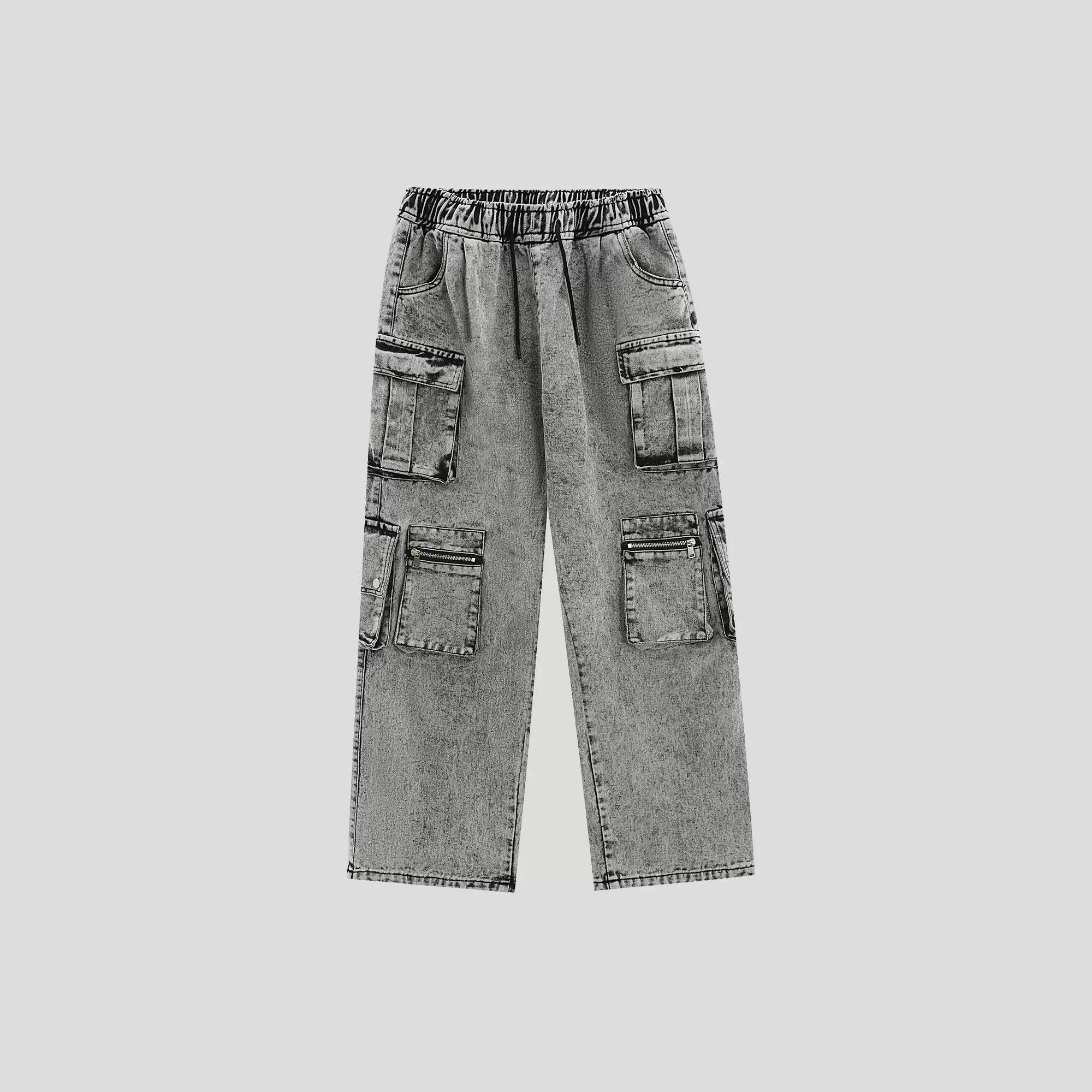 Distressed Loose Work Style Cargo Jeans IN7025