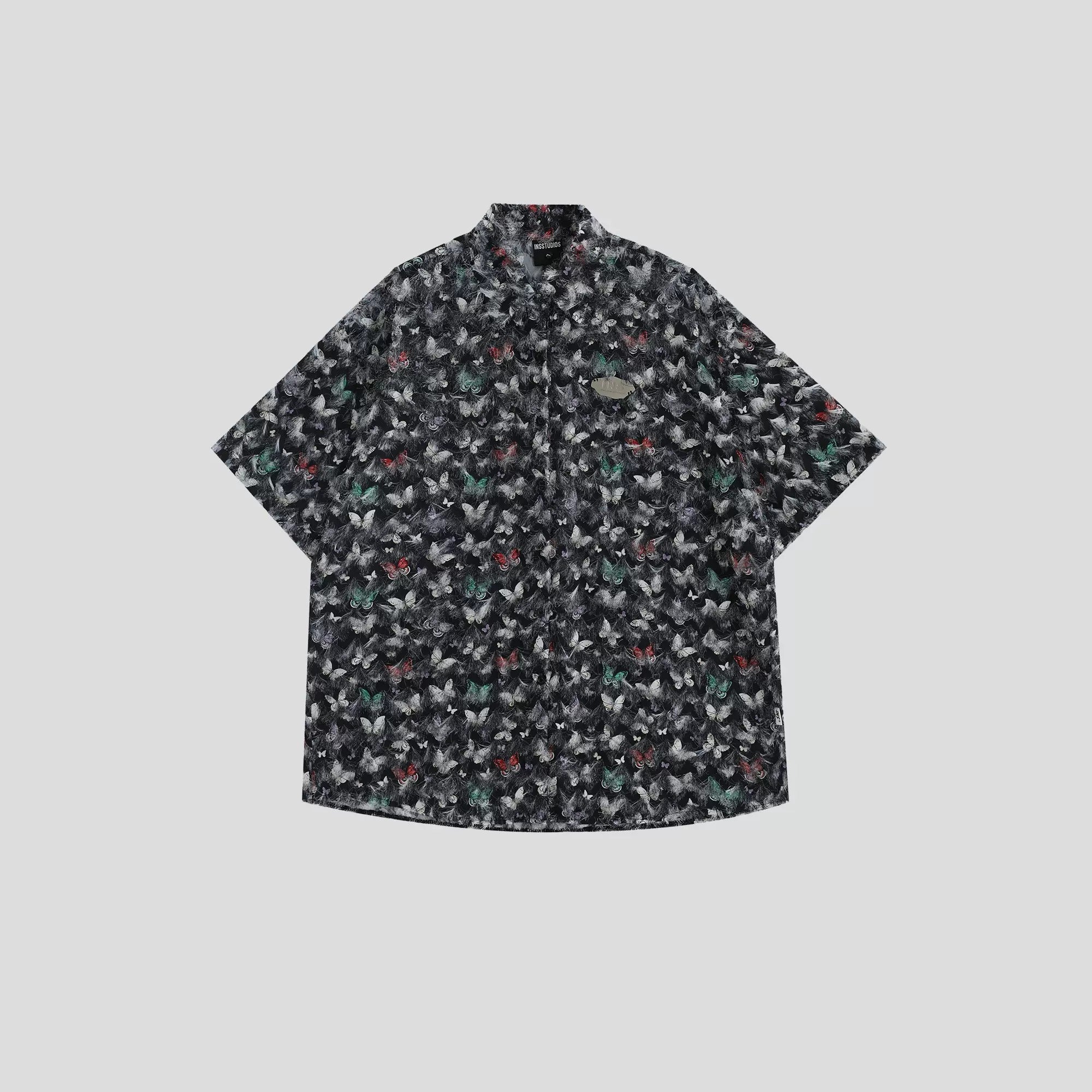 Shaggy Touch Butterfly Short Sleeve Shirt IN7035