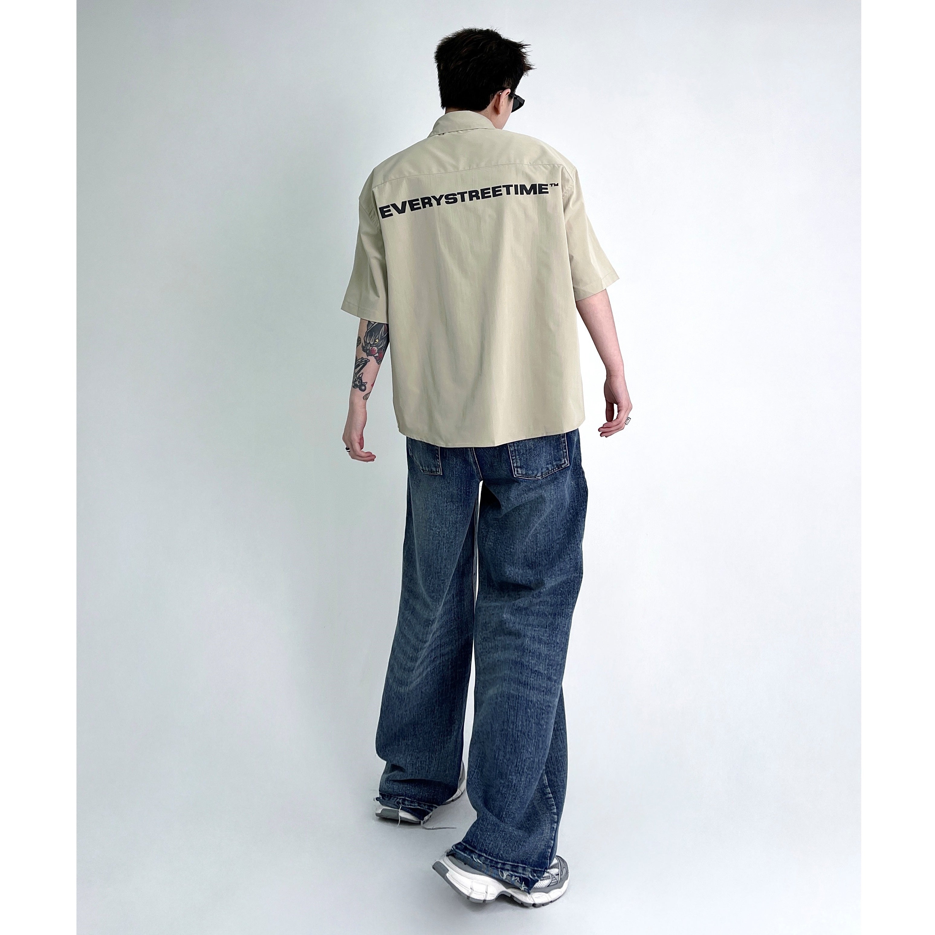 Back Letter Printing Casual Shirt EAT007