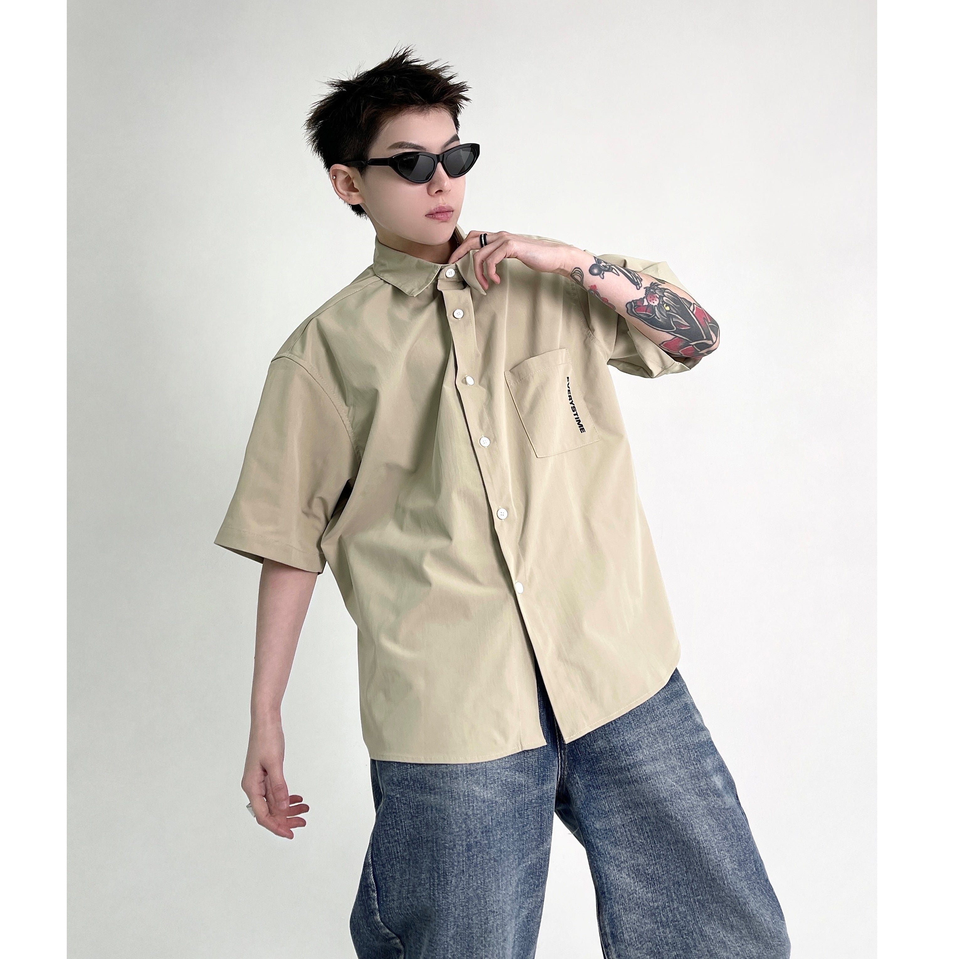 Back Letter Printing Casual Shirt EAT007