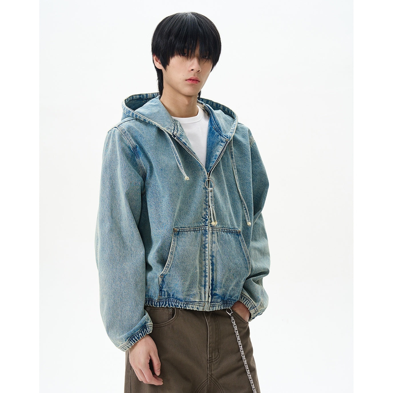 Denim Zip Hooded Jacket MB7344