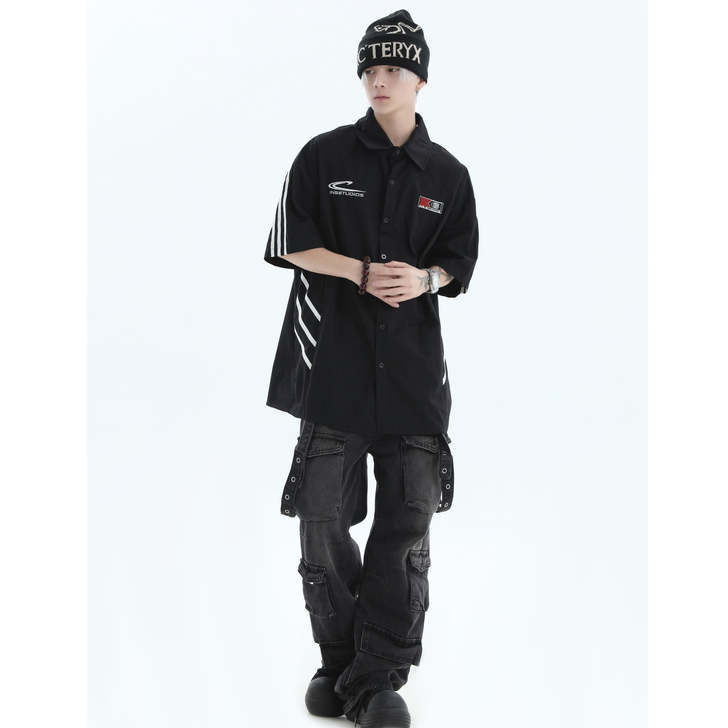 Three-Bar Stitched Racing Style Shirt IN7048