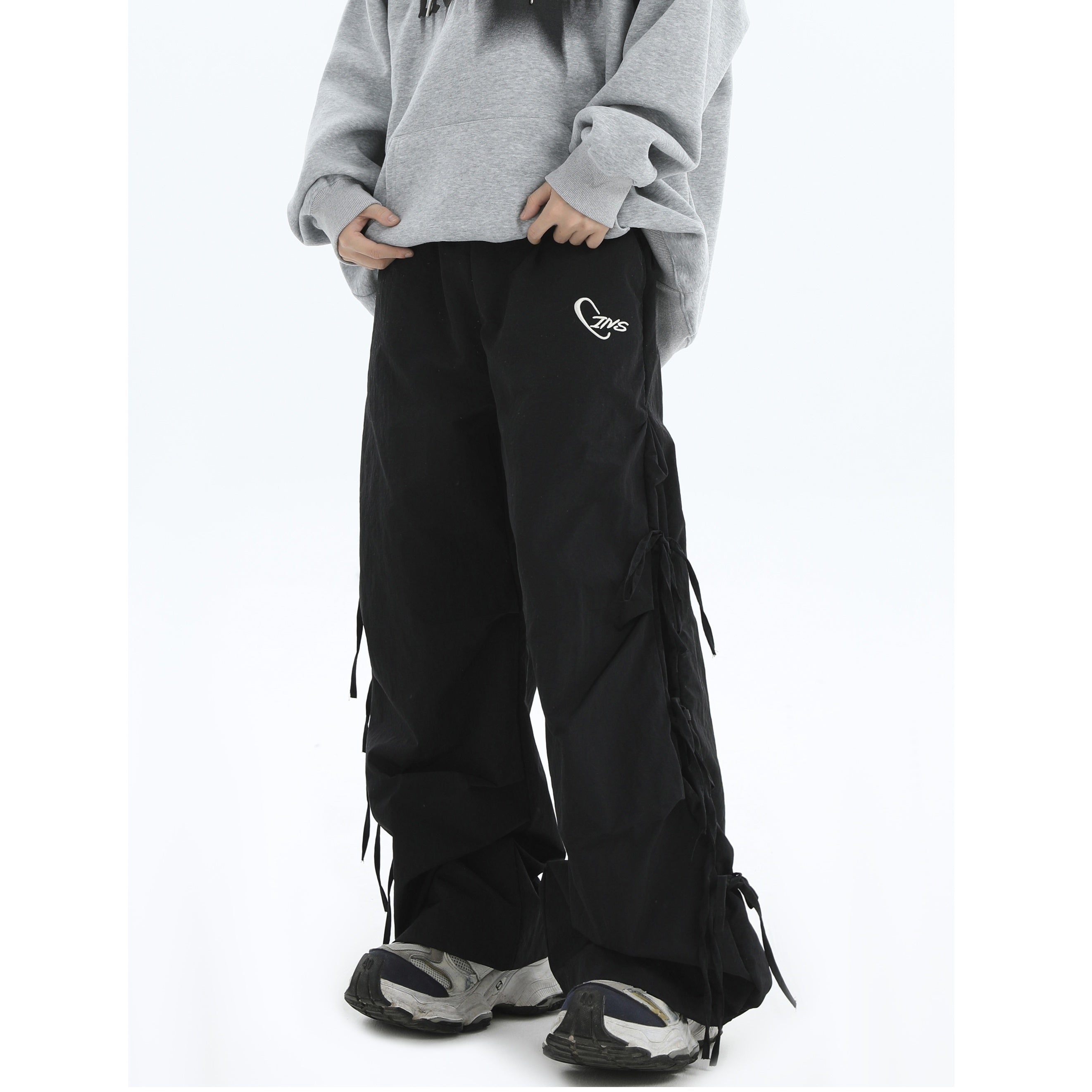 Logo Embroidery Side Bow Casual Pants IN7045