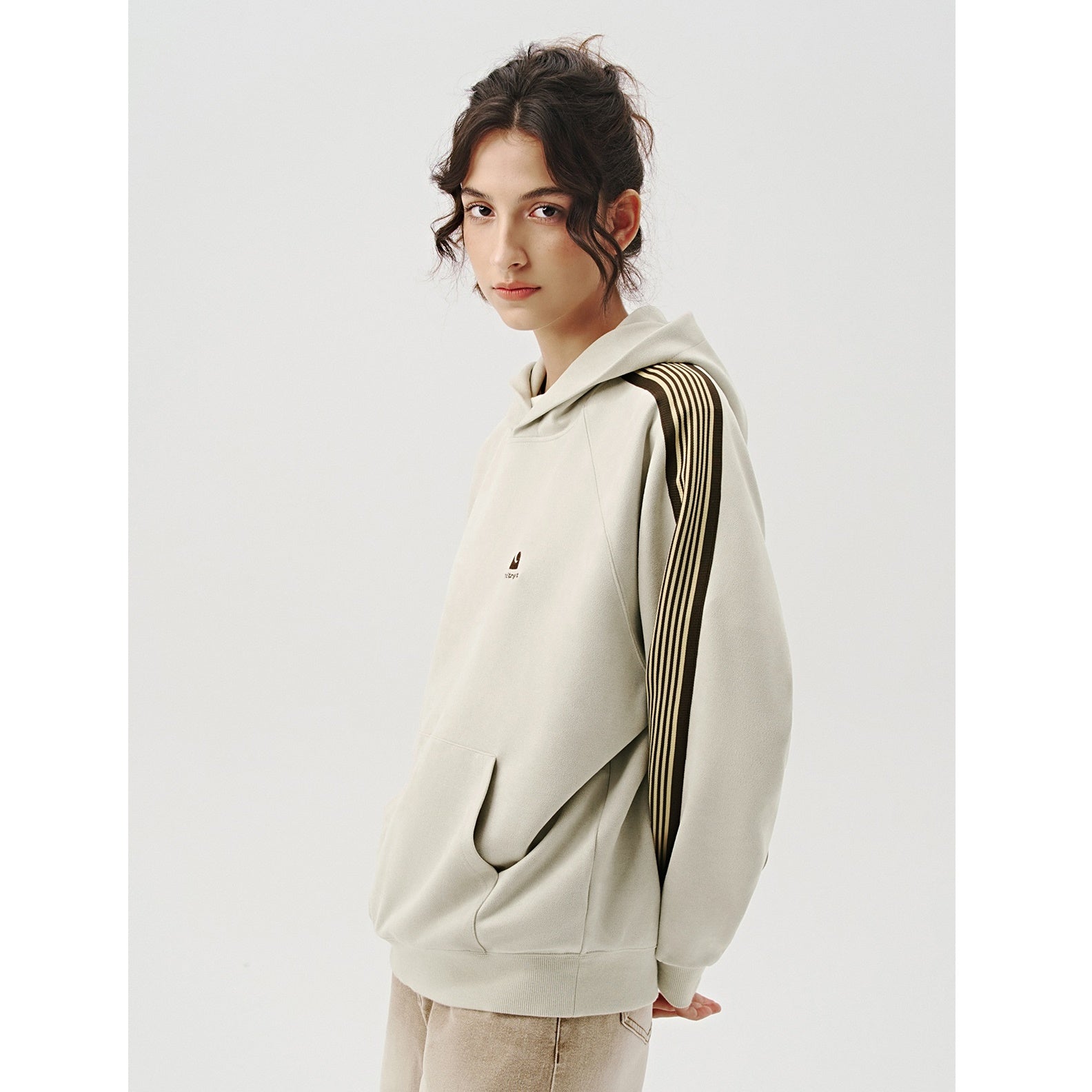 Imitation Suede Touch Line Hoodie MB7138