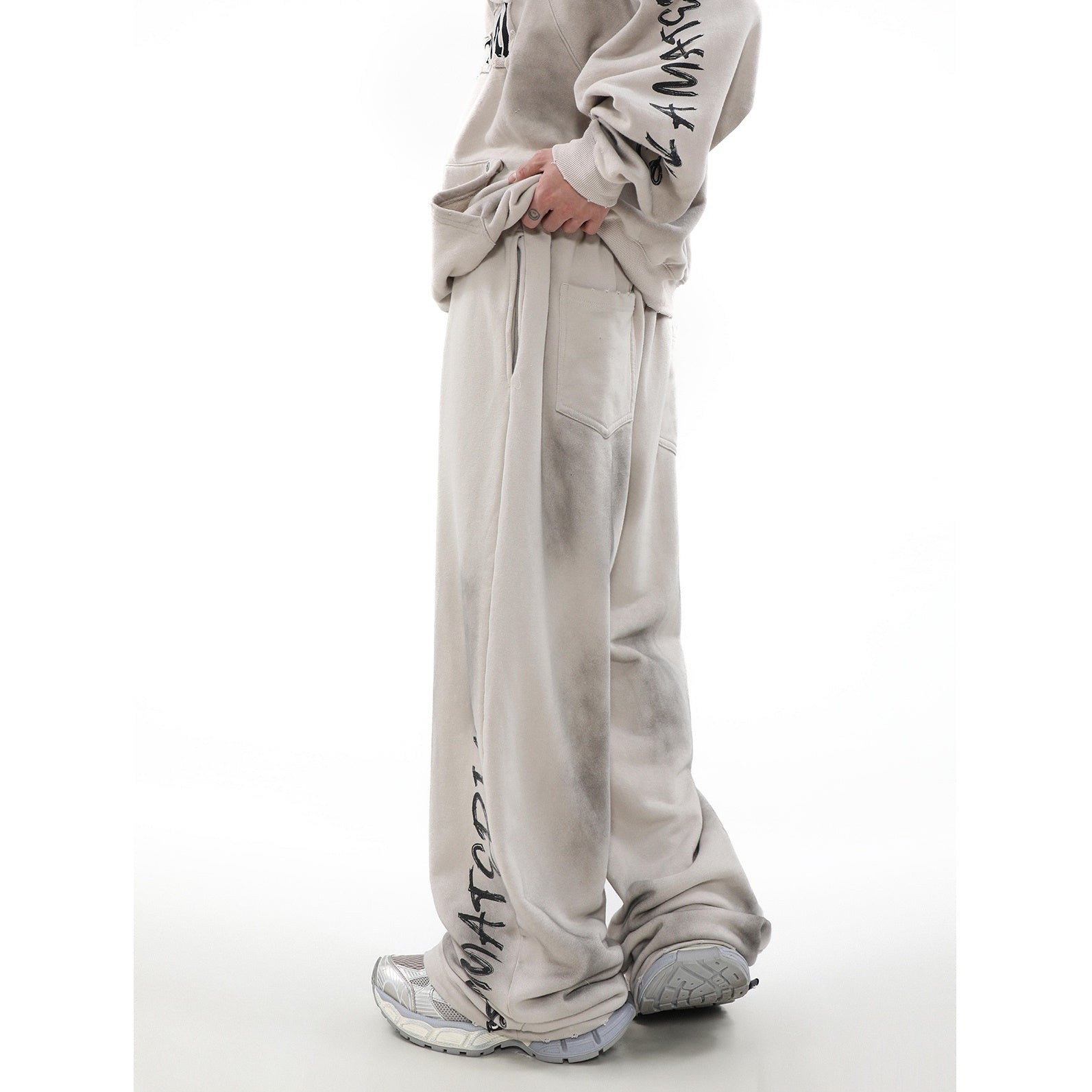 【上下別売り】Street Rubbing Dirty Graffiti Sweat Pants MR026