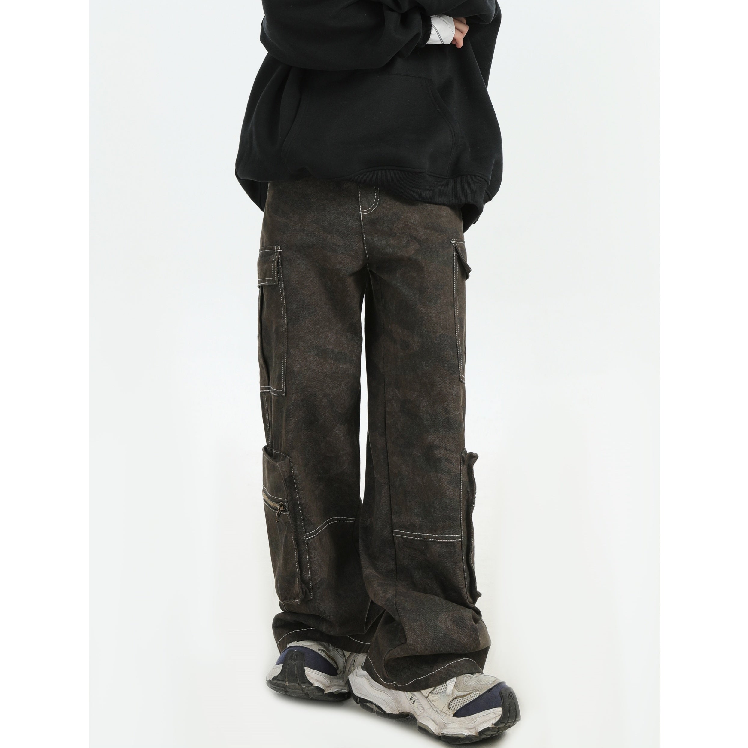Camouflage Zipper Multi-Pocket Cargo Pants IN7059