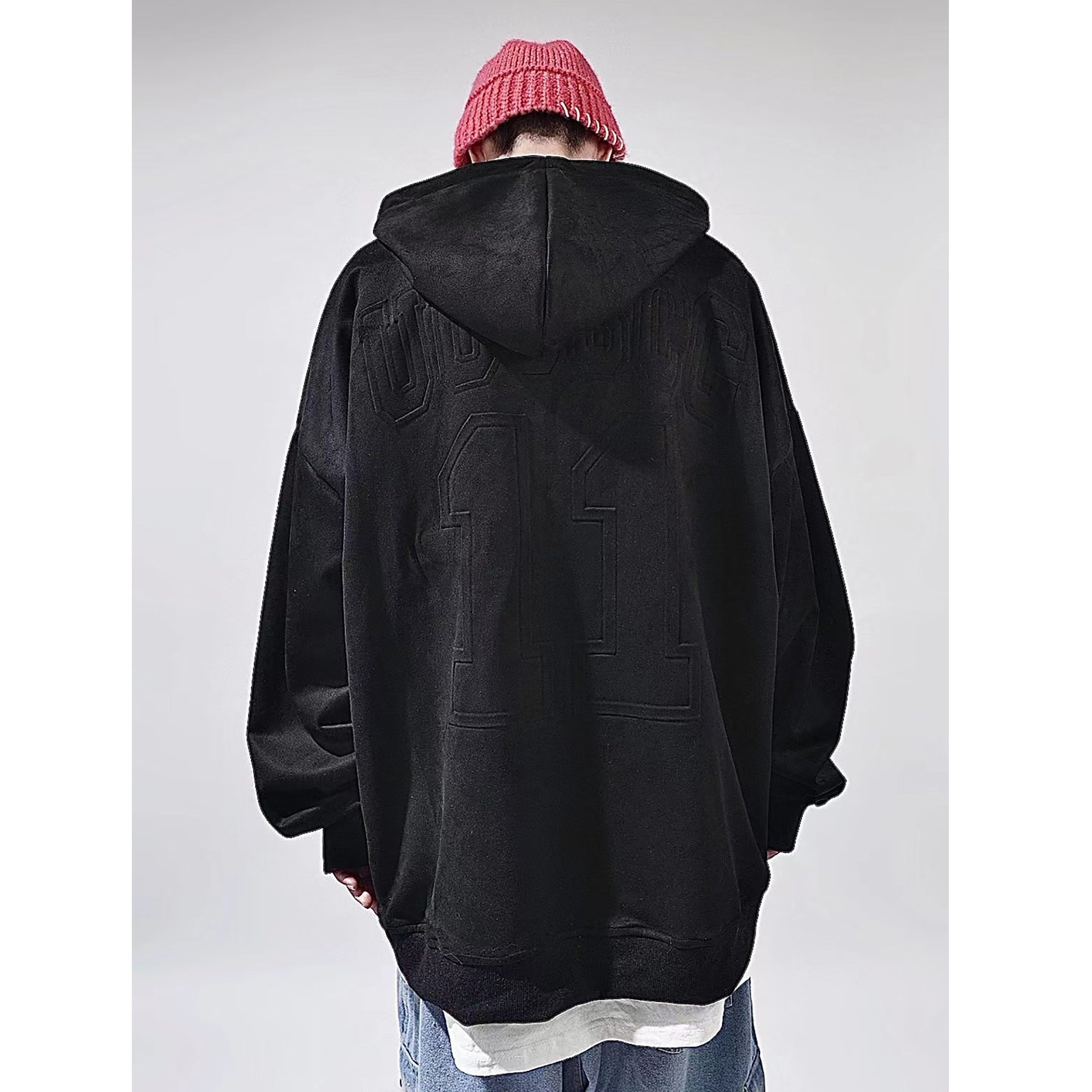 Letter-embossed Oversize Hoodie UU7003