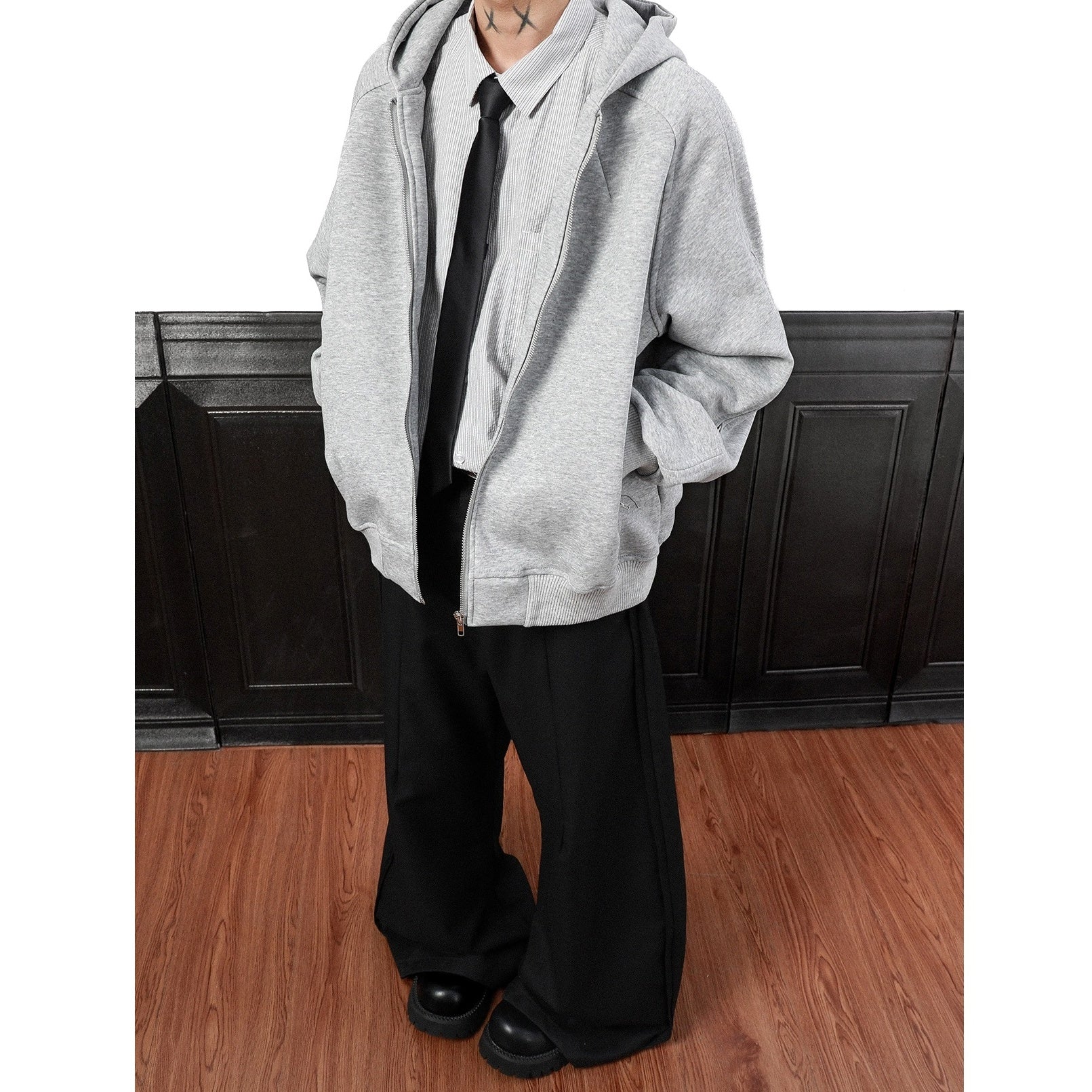 Washed Hooded Zipper Jacket MB7331