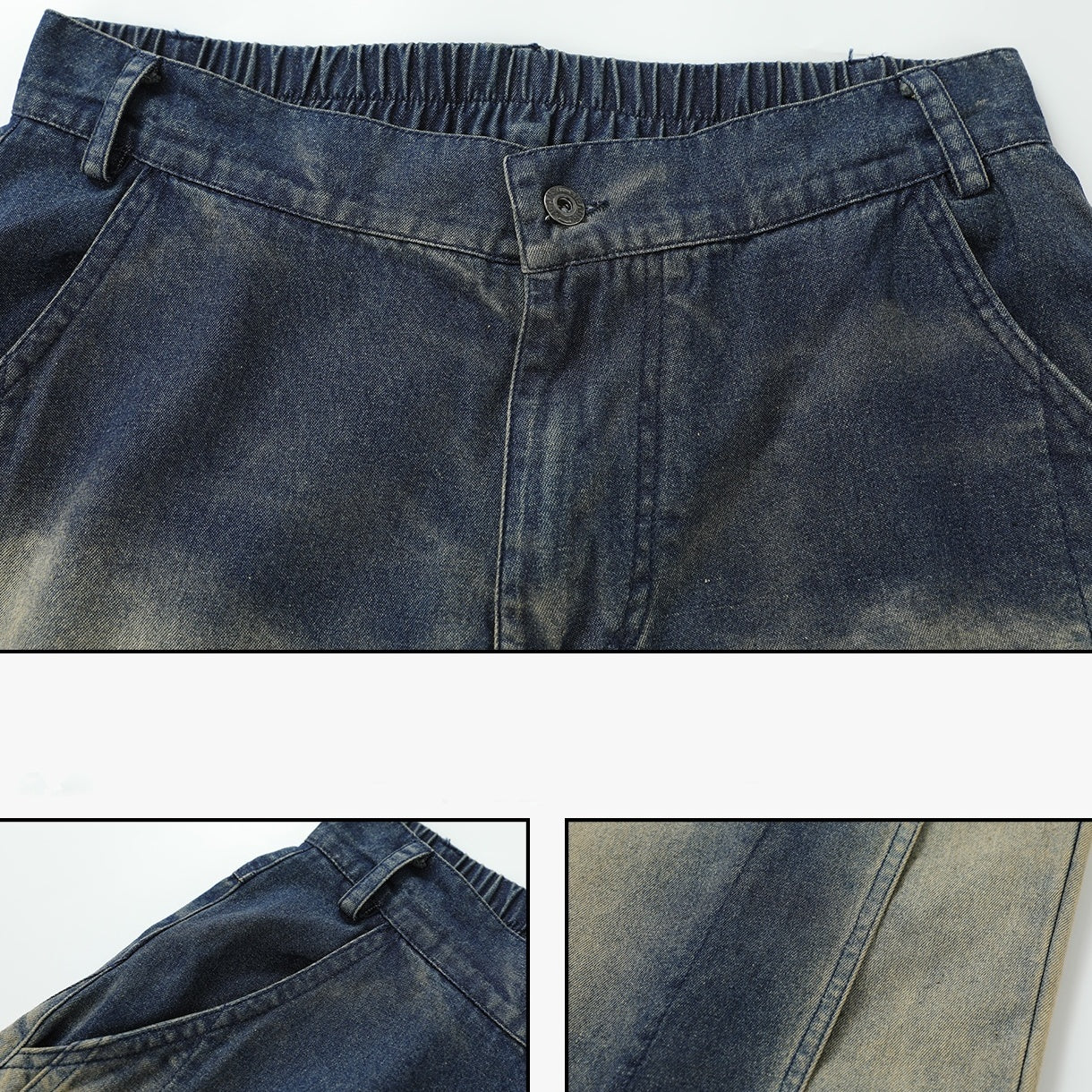 Gradient Smudge Wash Loose Jeans IN7058