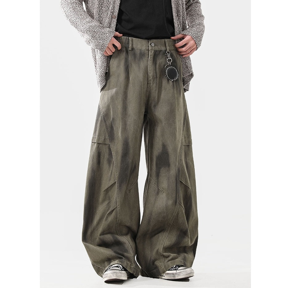 Pleated Dirty Dyed Loose Pants MB7336