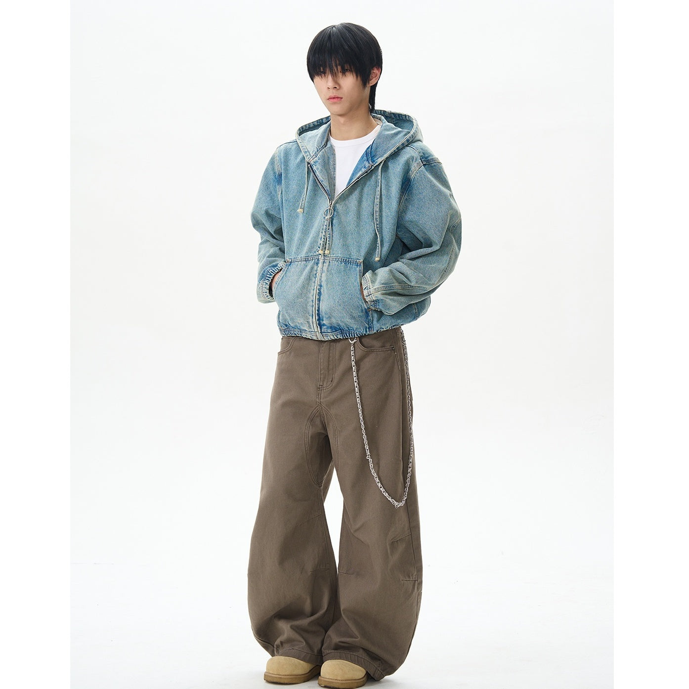 Denim Zip Hooded Jacket MB7344