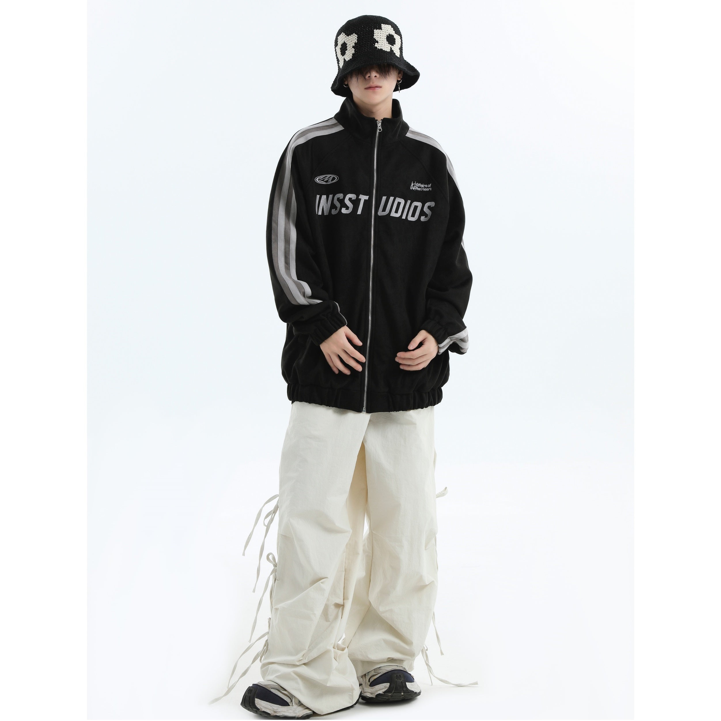 Logo Embroidery Side Bow Casual Pants IN7045