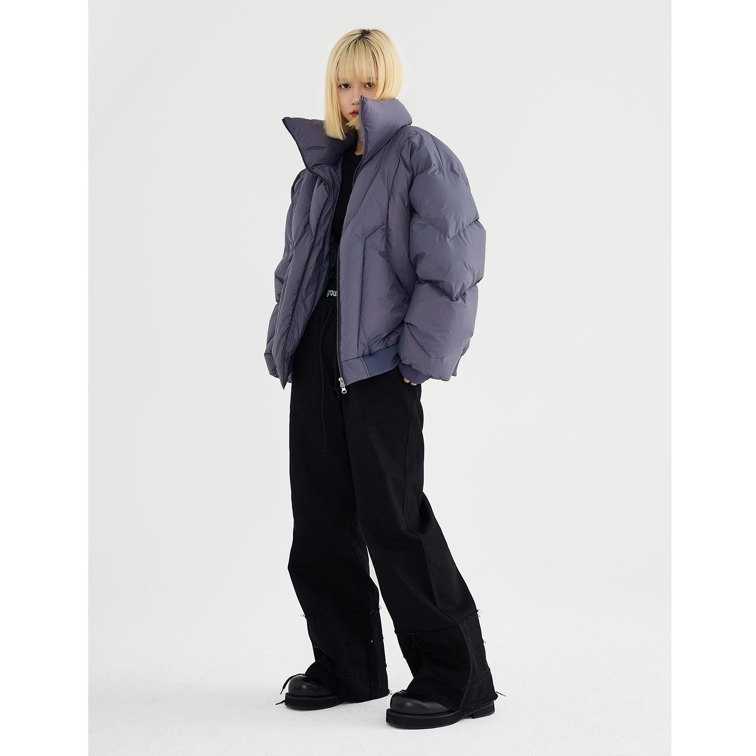 Geometry Stitch High Neck Down Jacket MB7255