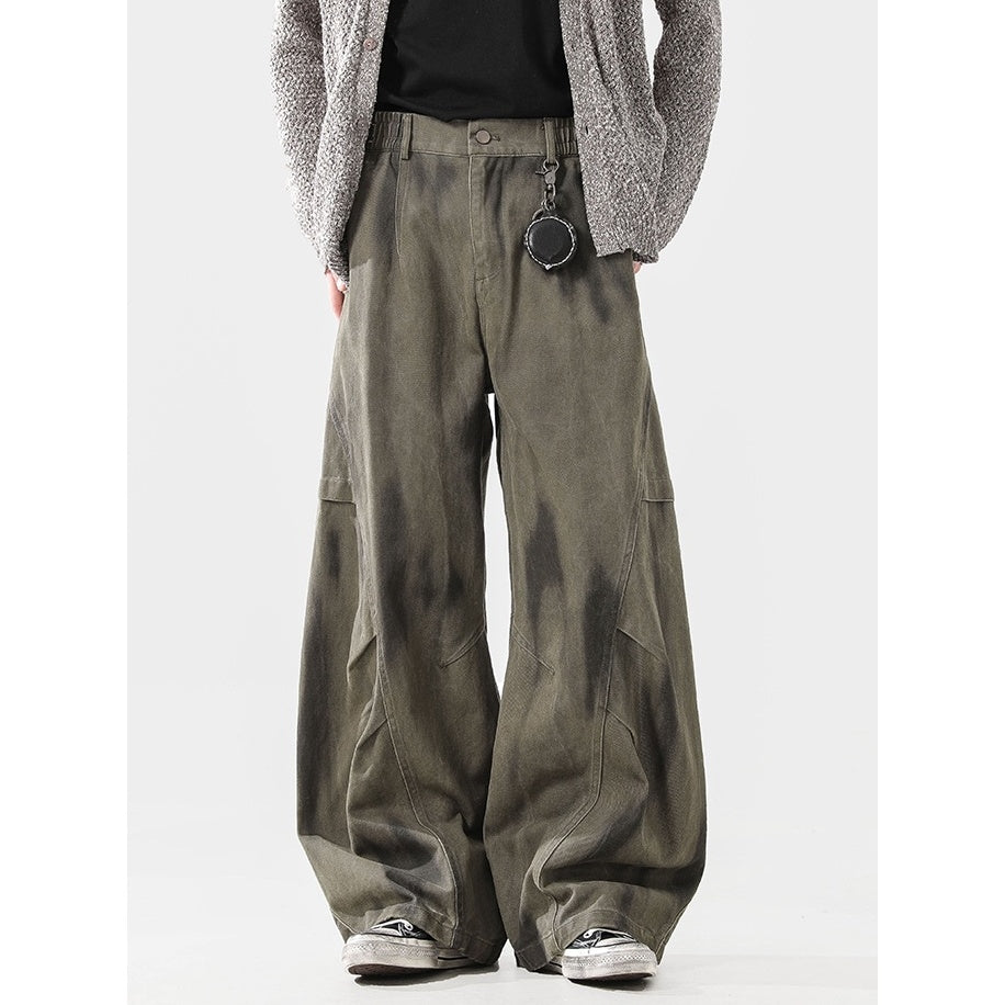 Pleated Dirty Dyed Loose Pants MB7336