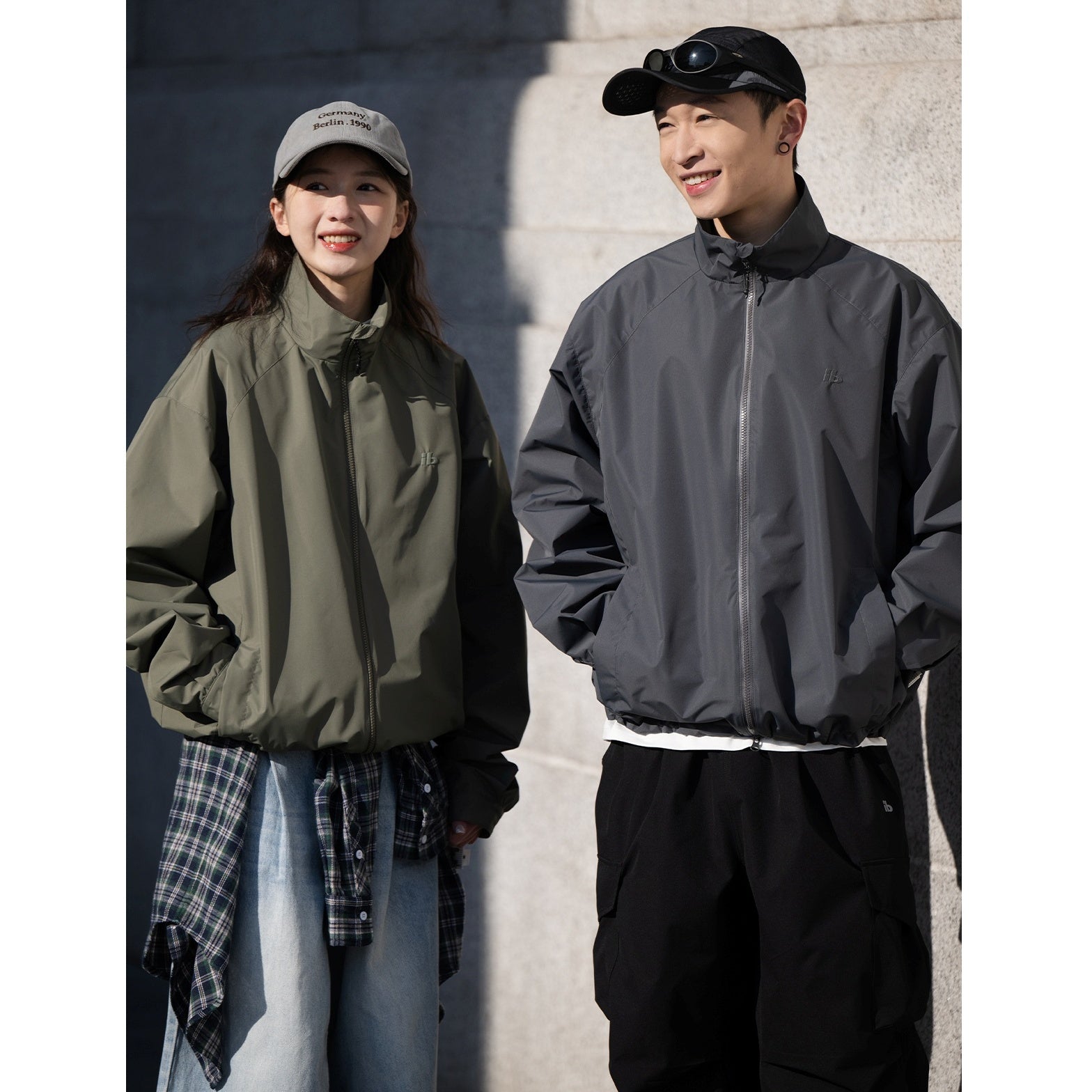 Stand Collar Laminated Zipper Jacket BI2009