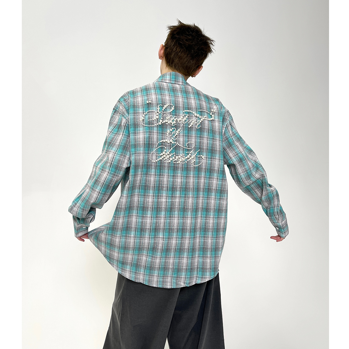 Pearl Design Plaid Shirt EAT089