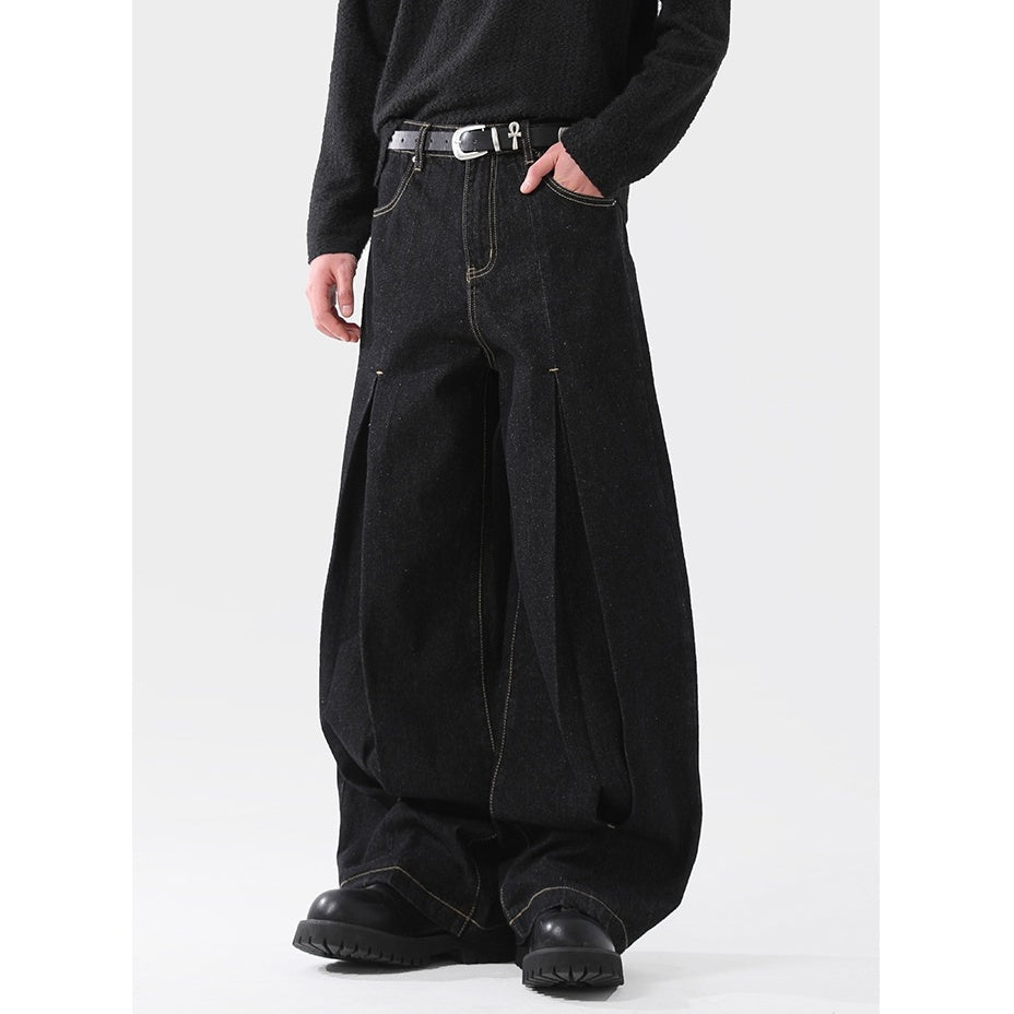 Split Design Wide Scimitar Jeans MB7334