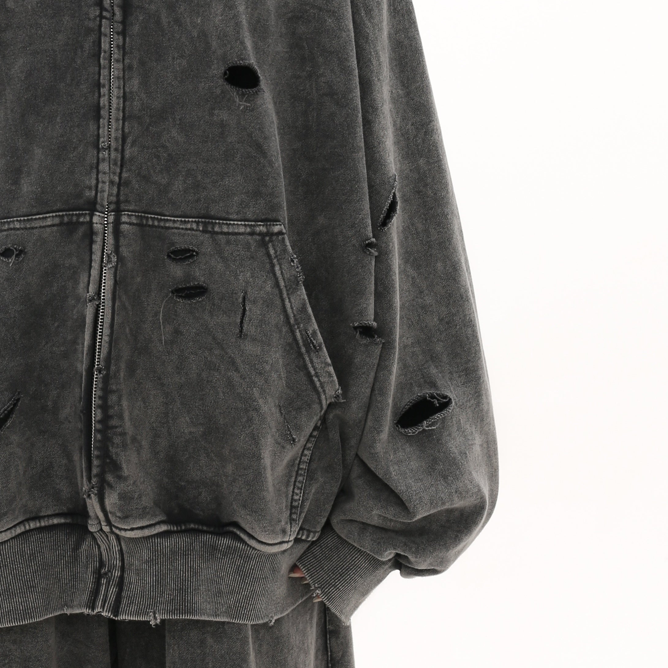 【上下別売り】Distressed Ripped Hooded Jacket MB7329
