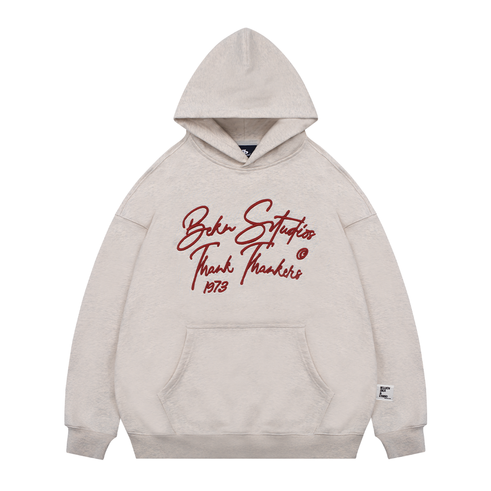 Letter Embroidered Print Hoodie BI2003