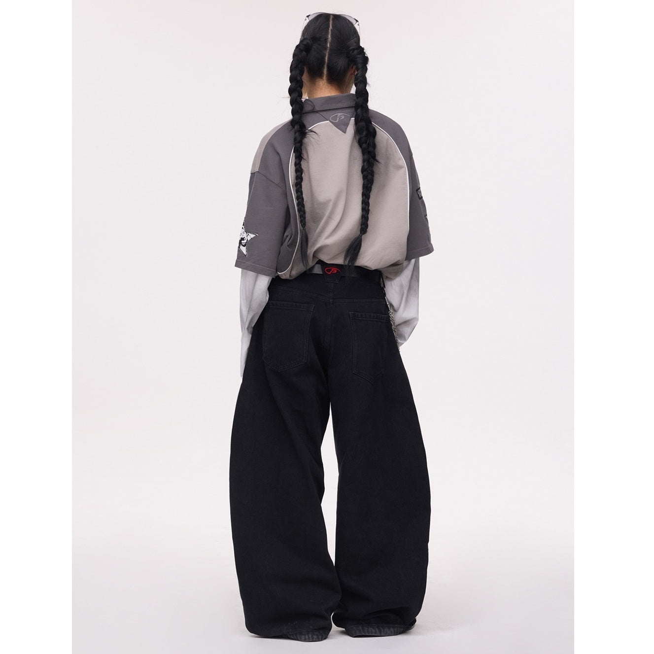 Basic Wide Barrel Leg Jeans MB7325
