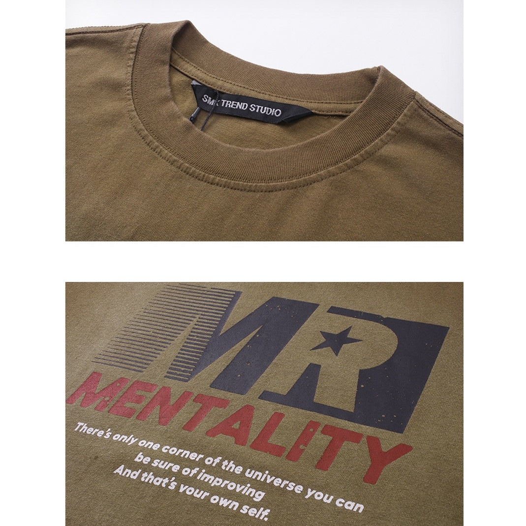 Retro Letter Print Casual T-shirt MR022