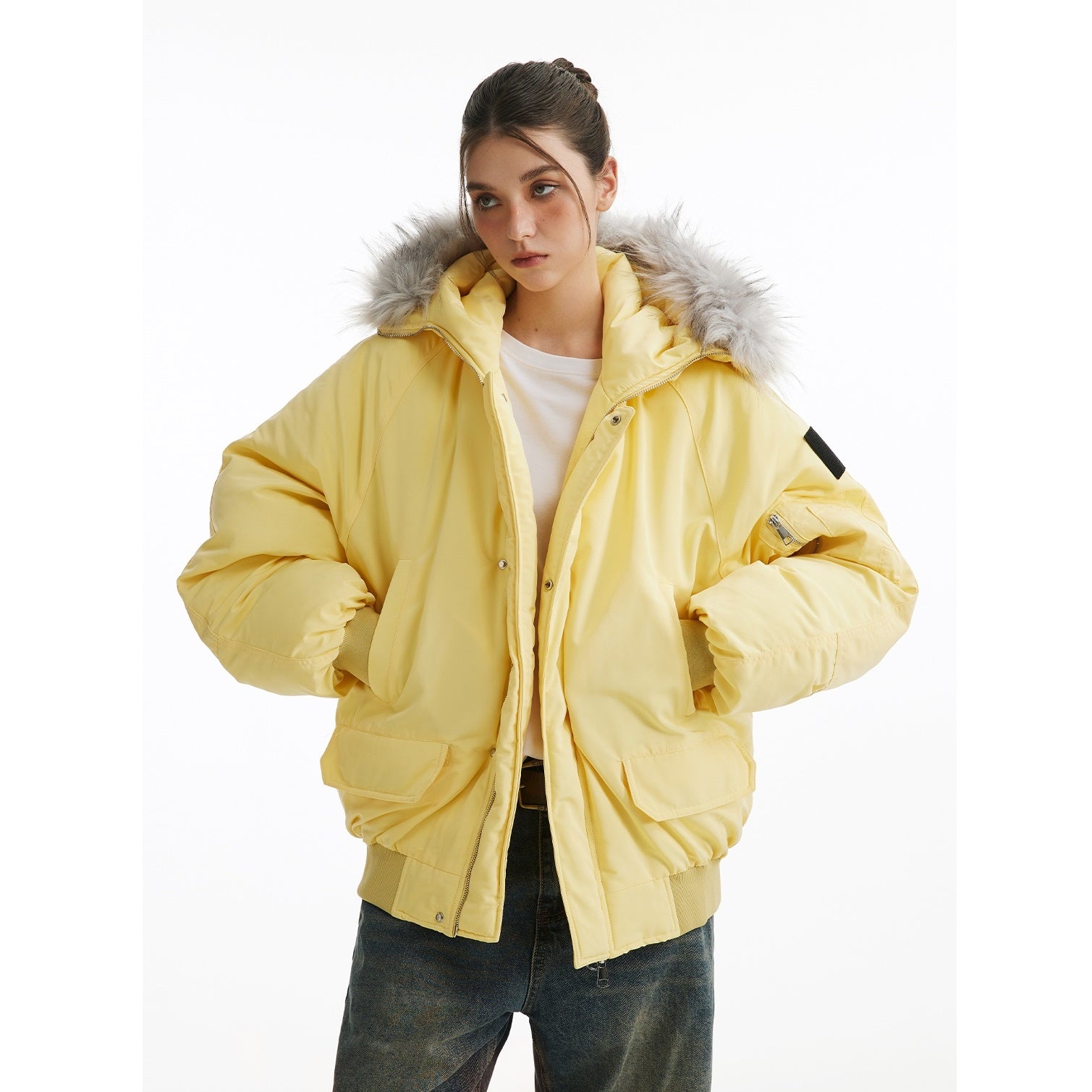 Fur Collar Hooded Thickened Padded Jacket MB7252