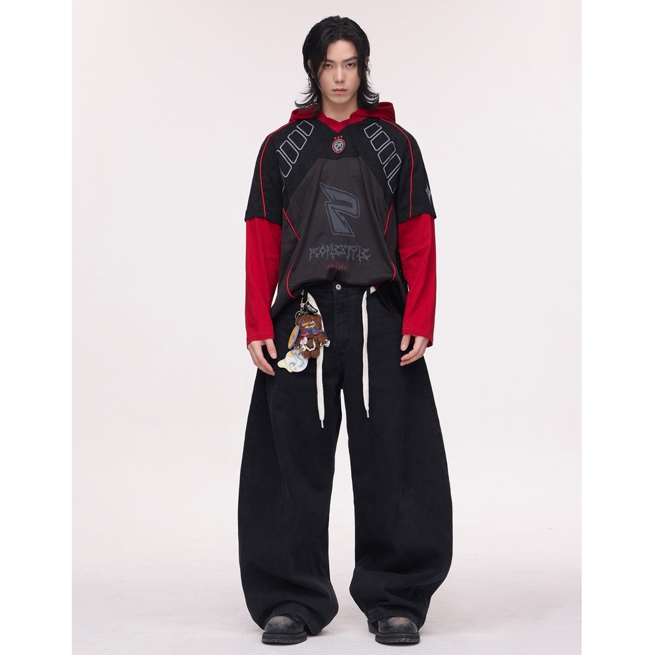 Fake Two-piece Long-sleeved Hooded T-shirt MB7320