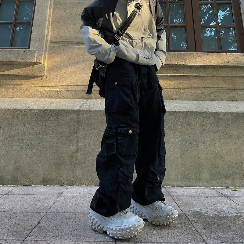 Fat Loose Straight Cargo Pants FT8001