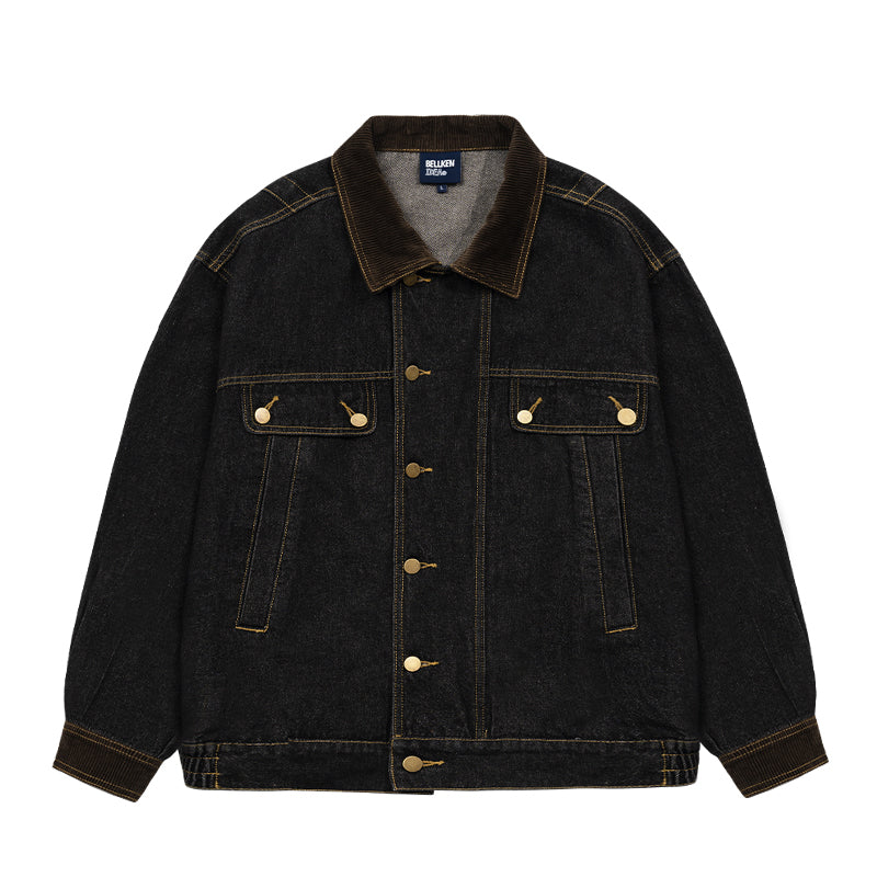 Corduroy Collar Denim Jacket BI2001
