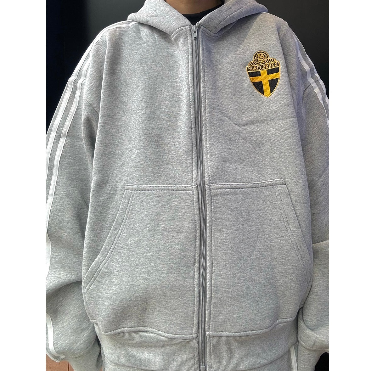 【上下別売り】Three-Bar Loose Casual Zip-up Hooded Parka & Sweat Pants MB7167