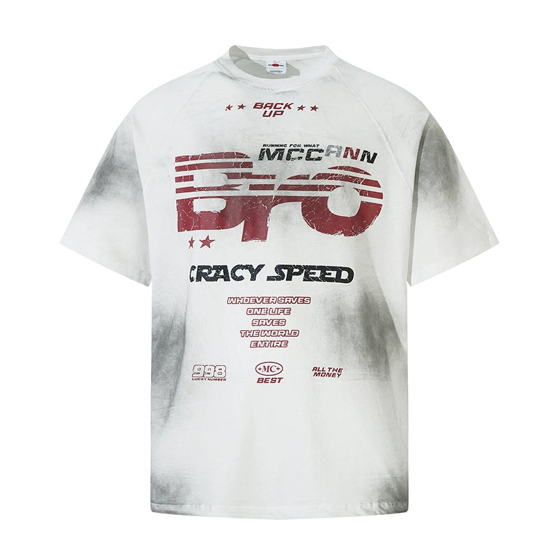 Vintage Distressed Dirty Lettered Print T-Shirt MR033