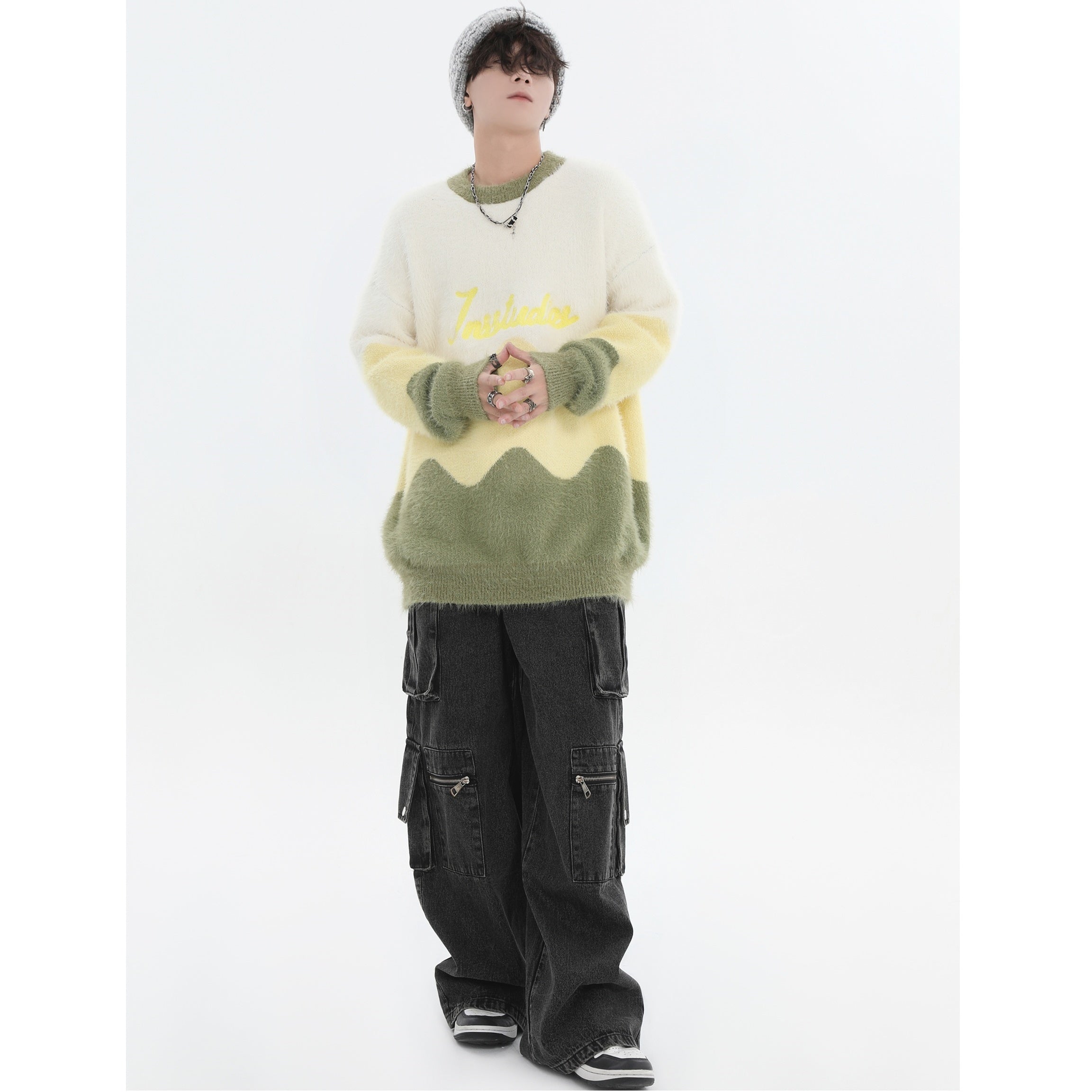 Zip Multi-pocket Loose Relax Cargo Jeans IN7028
