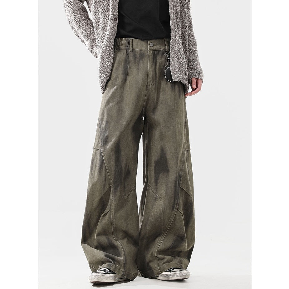 Pleated Dirty Dyed Loose Pants MB7336