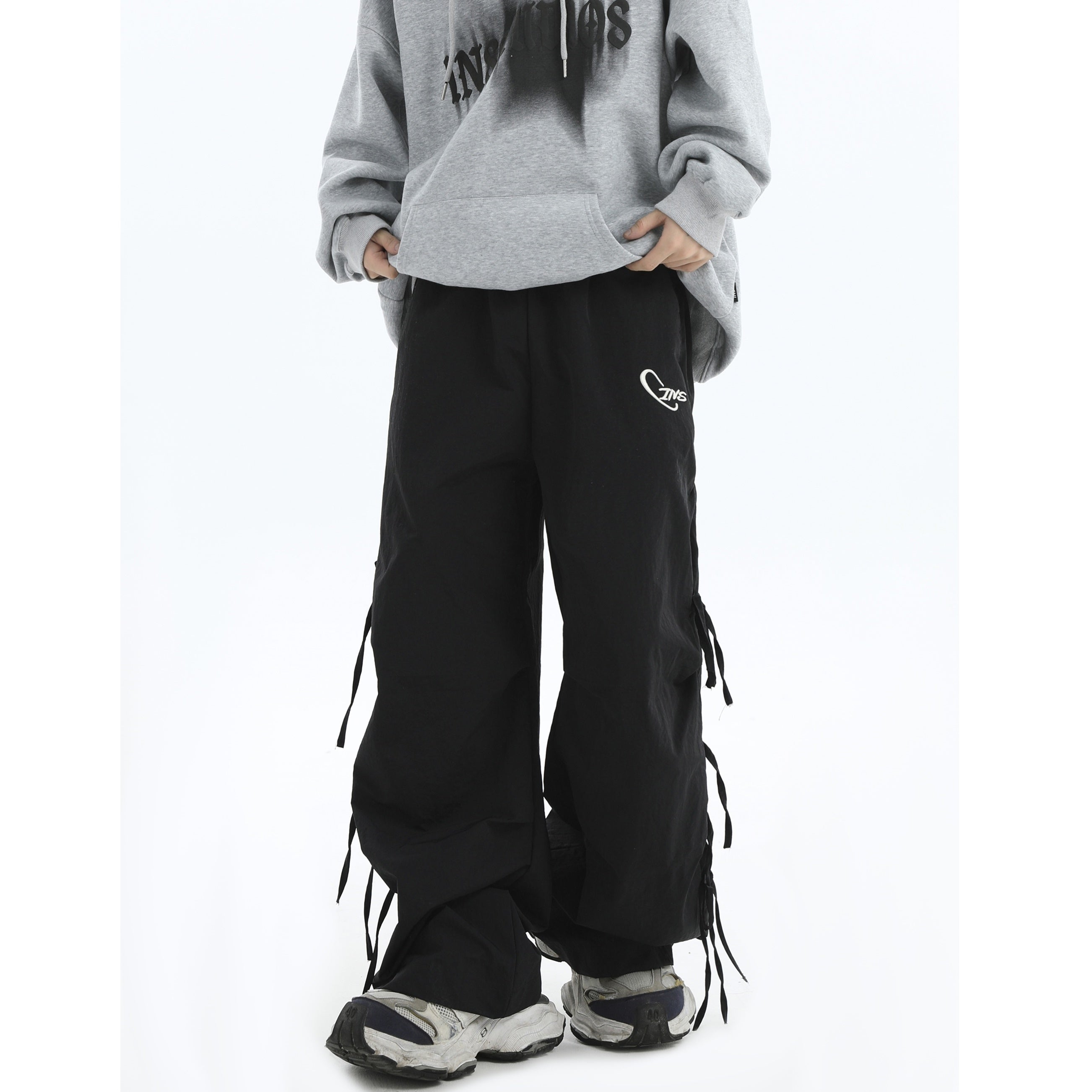 Logo Embroidery Side Bow Casual Pants IN7045