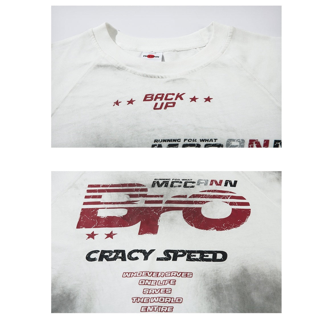 Vintage Distressed Dirty Lettered Print T-Shirt MR033