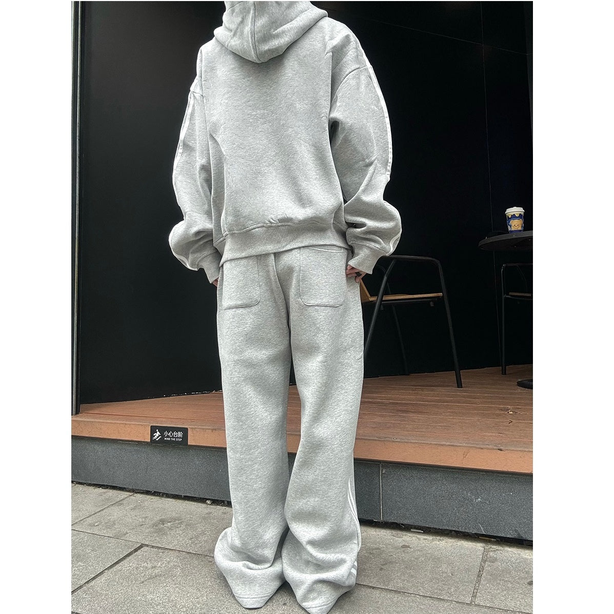 【上下別売り】Three-Bar Loose Casual Zip-up Hooded Parka & Sweat Pants MB7167