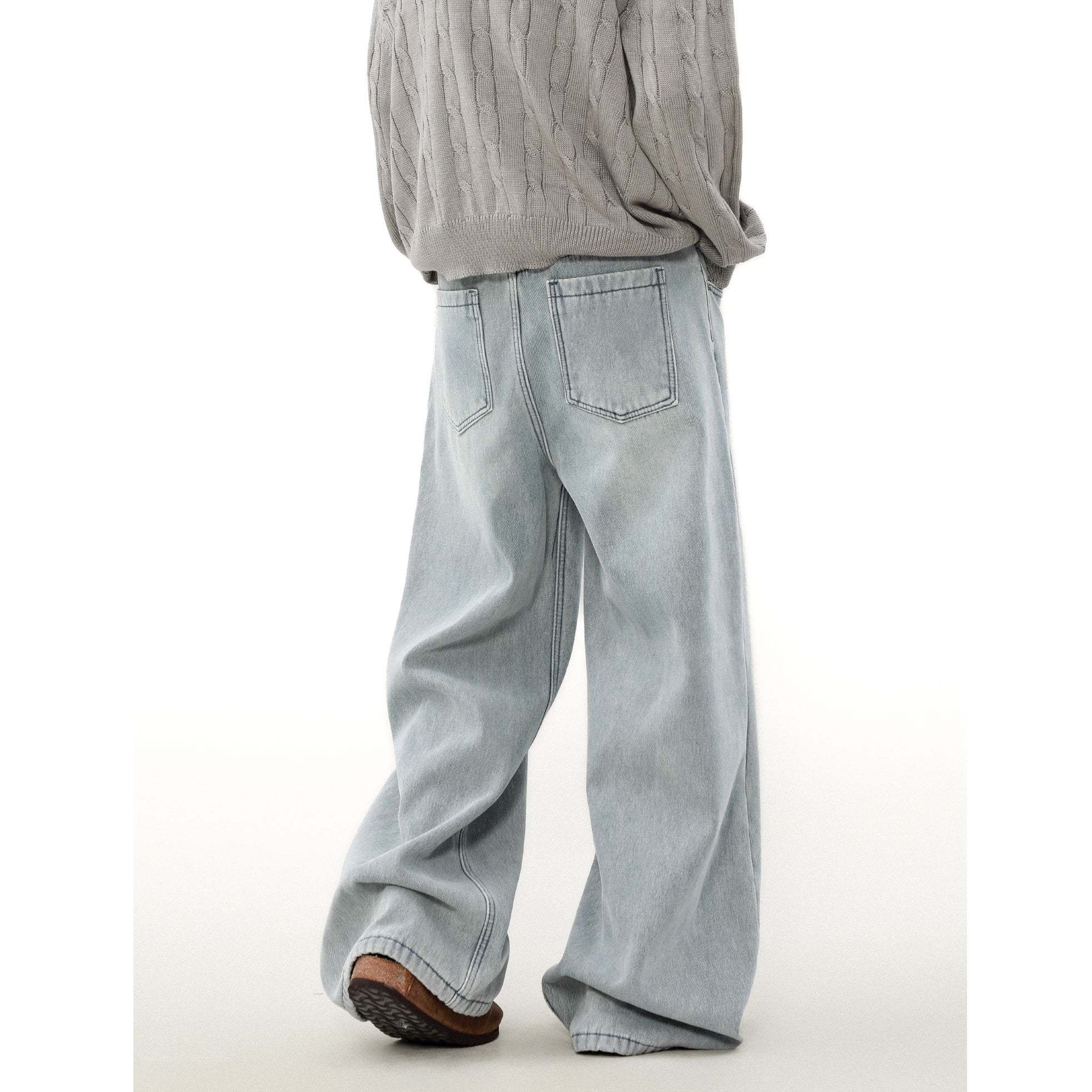 Loose Straight Plus Velvet Wash Jeans MB7288