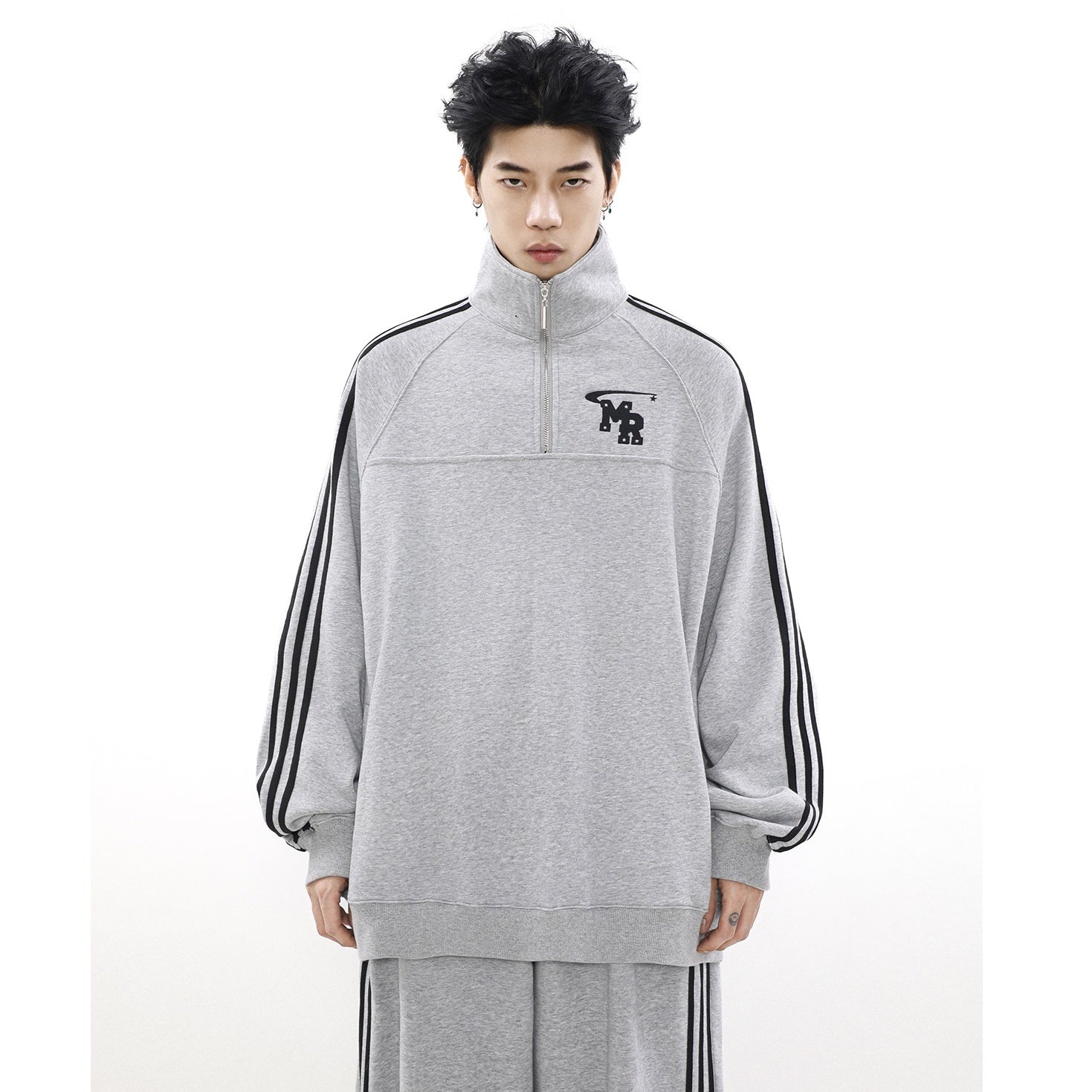 【上下別売り】Three Line Half-Zip Sweat & Loose Pants Set-up MR051