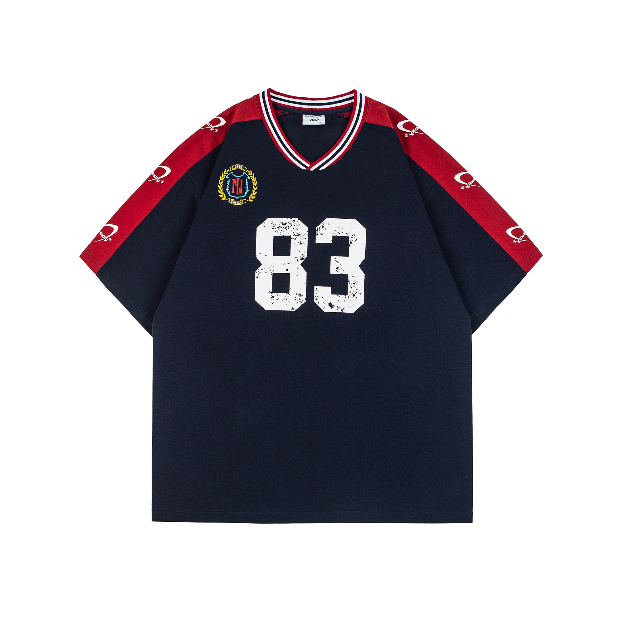 Contrast Stitching V-Neck T-Shirt NA7012