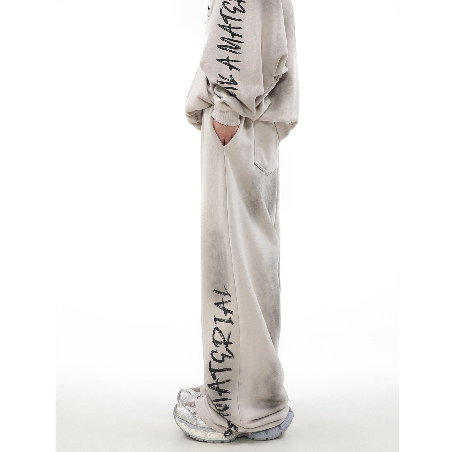 【上下別売り】Street Rubbing Dirty Graffiti Sweat Pants MR026