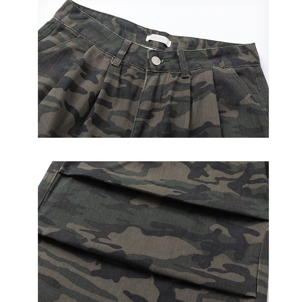 Wide-leg Straight Camouflage Cargo Pants MB7042
