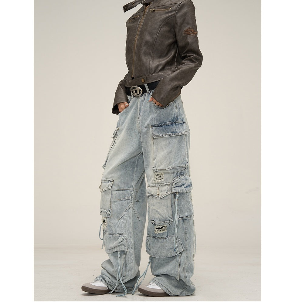 Heavy Industry Ripped Cargo Jeans MB7020