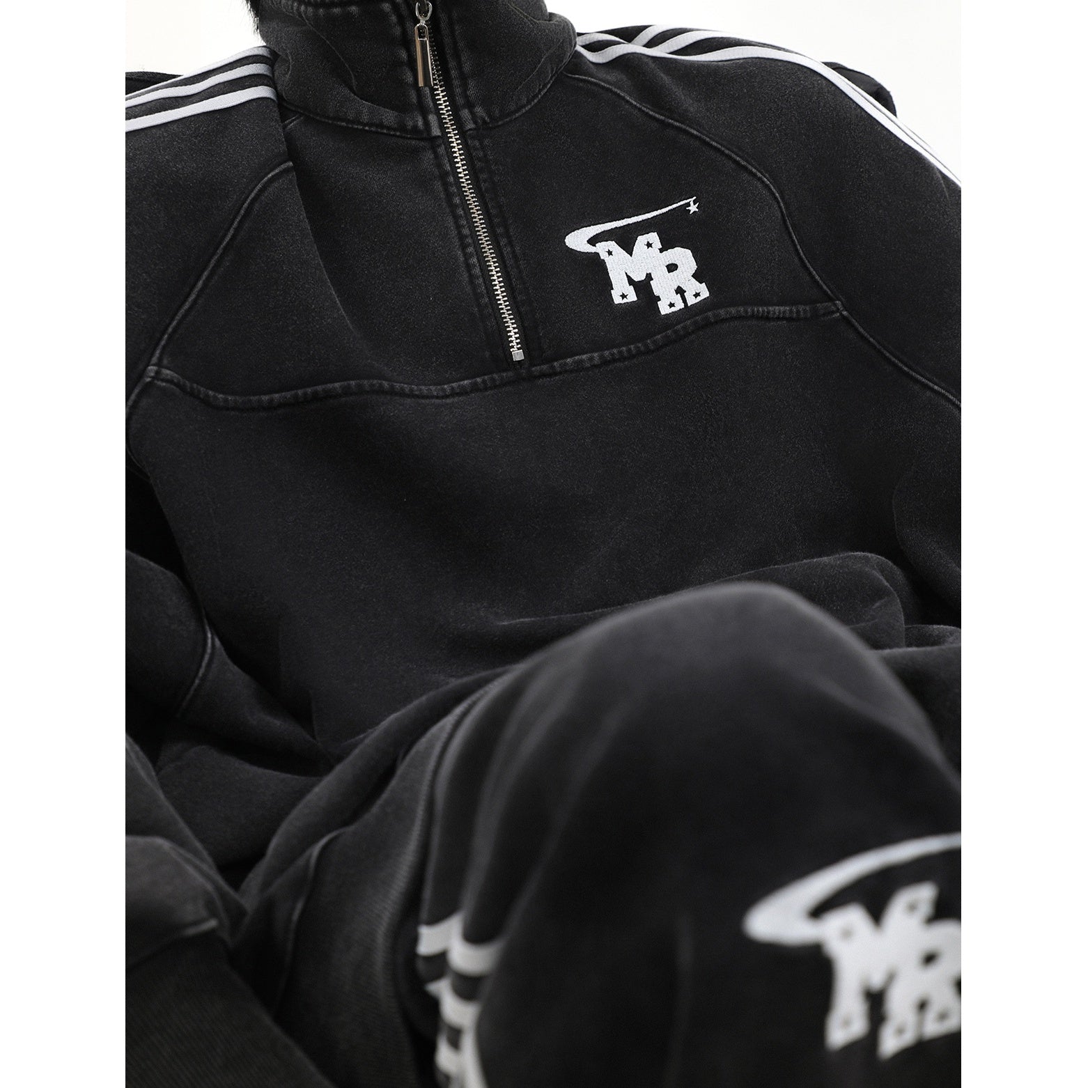 【上下別売り】Three Line Half-Zip Sweat & Loose Pants Set-up MR051