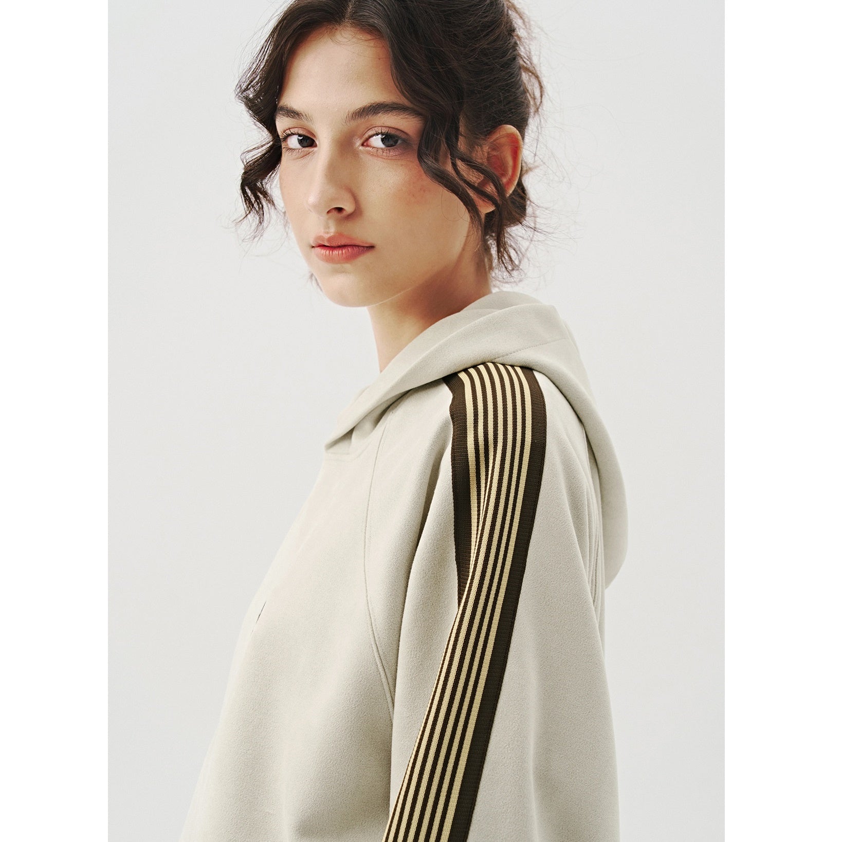 Imitation Suede Touch Line Hoodie MB7138