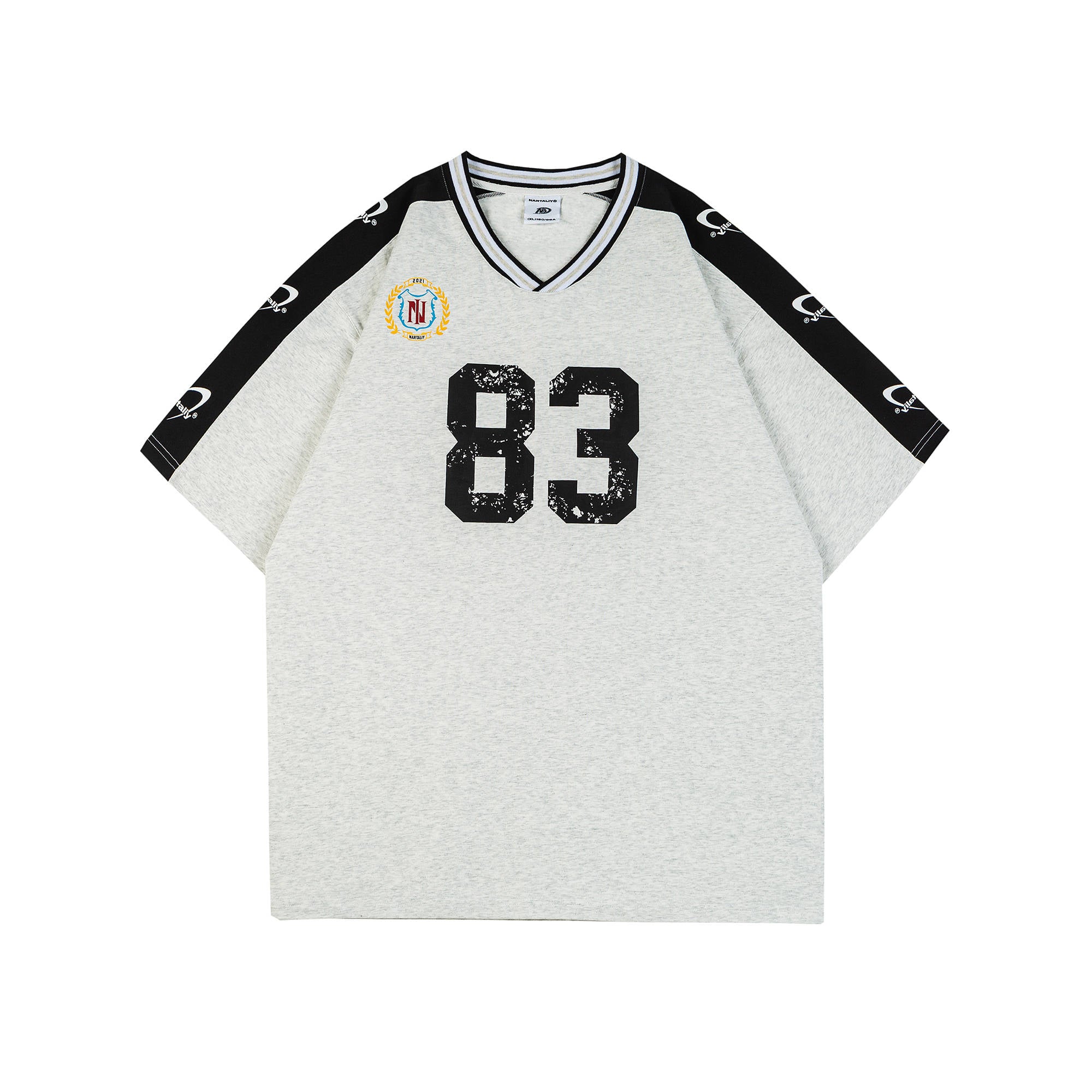 Contrast Stitching V-Neck T-Shirt NA7012
