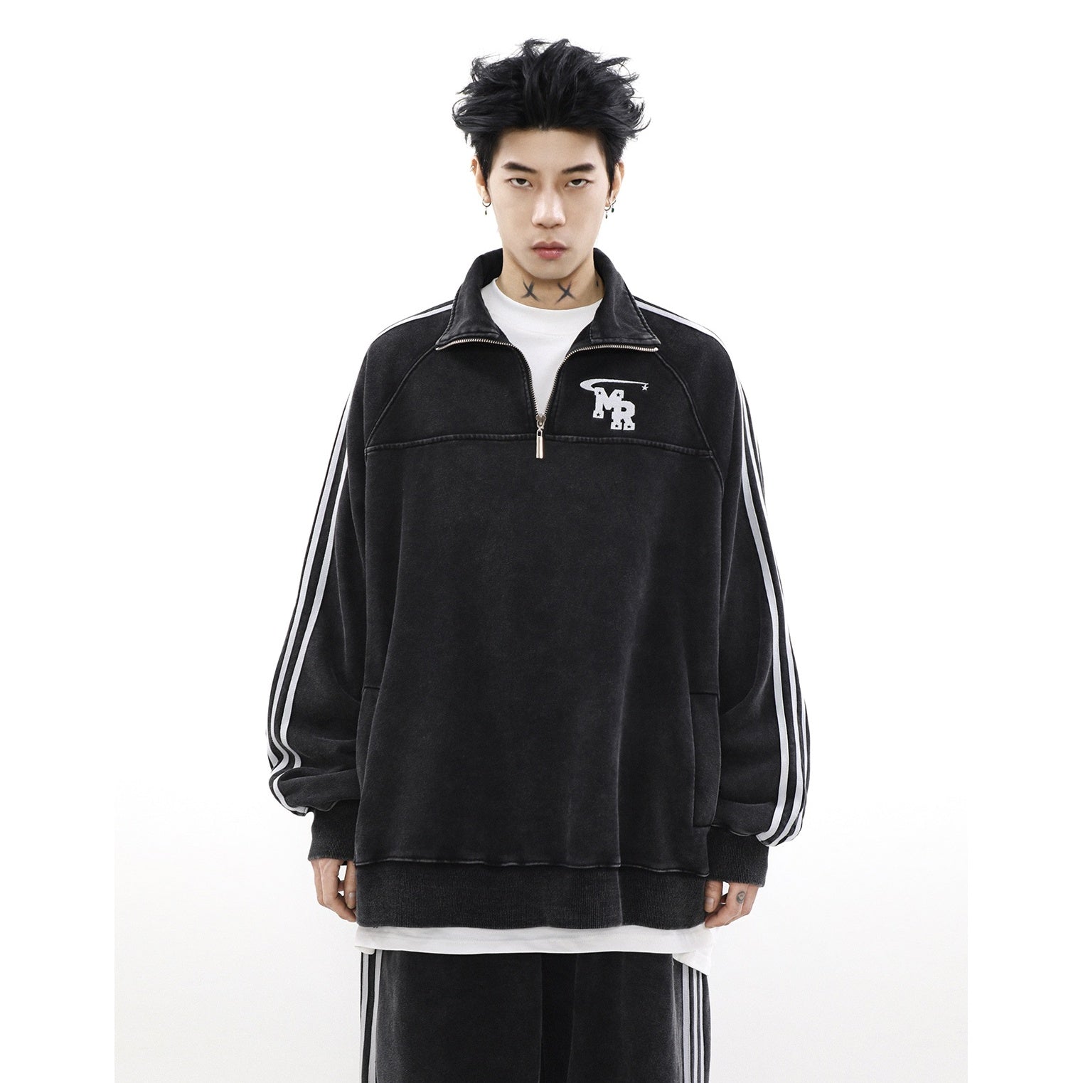 【上下別売り】Three Line Half-Zip Sweat & Loose Pants Set-up MR051