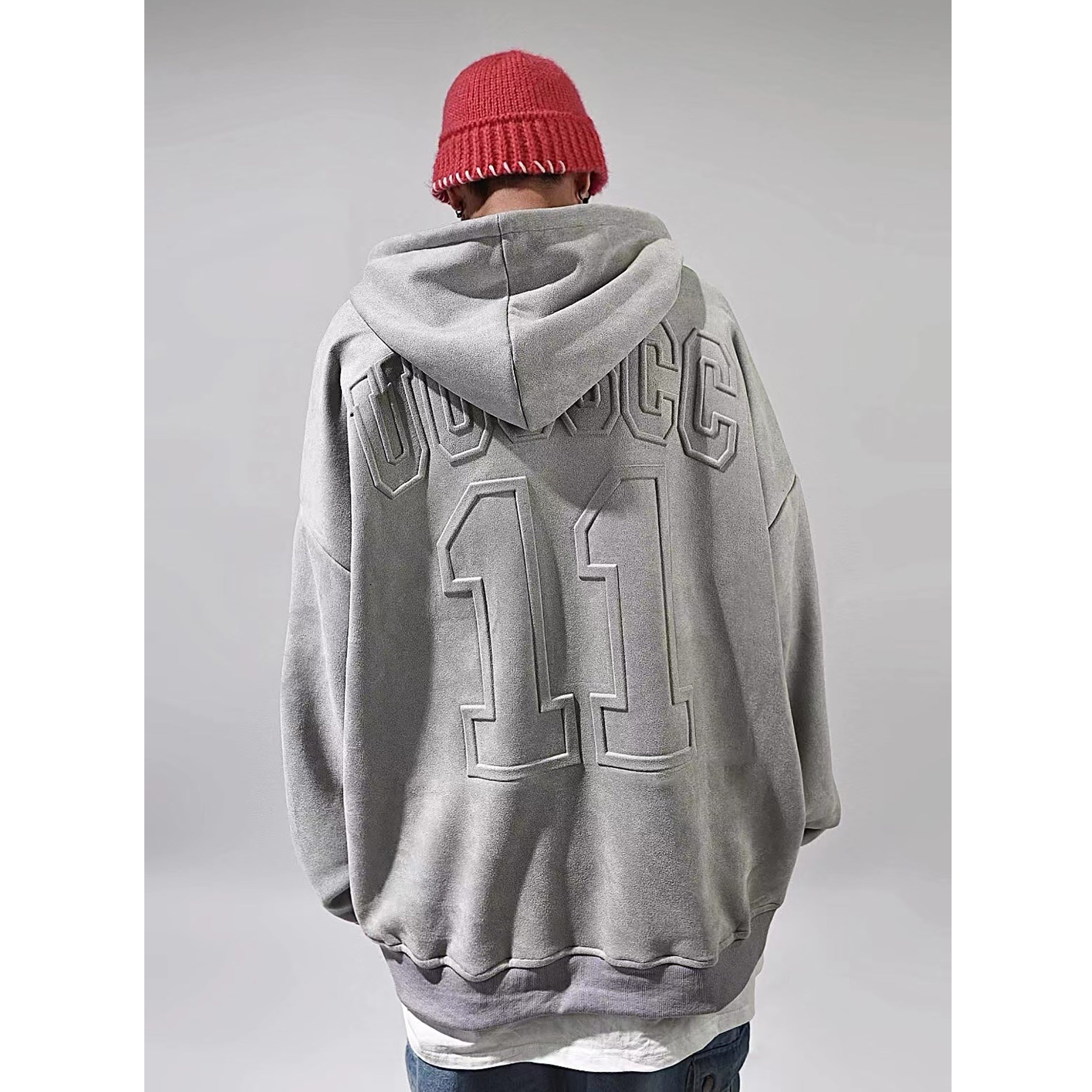Letter-embossed Oversize Hoodie UU7003
