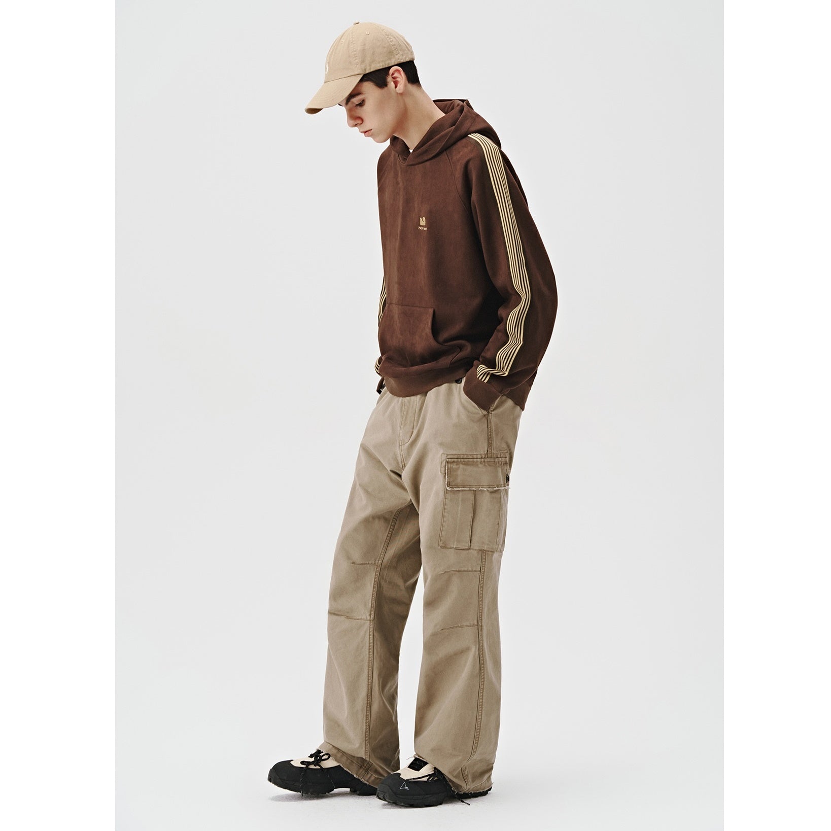 Imitation Suede Touch Line Hoodie MB7138