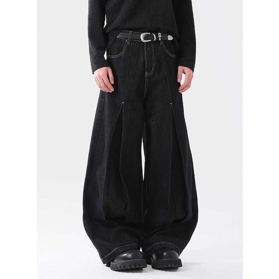 Split Design Wide Scimitar Jeans MB7334