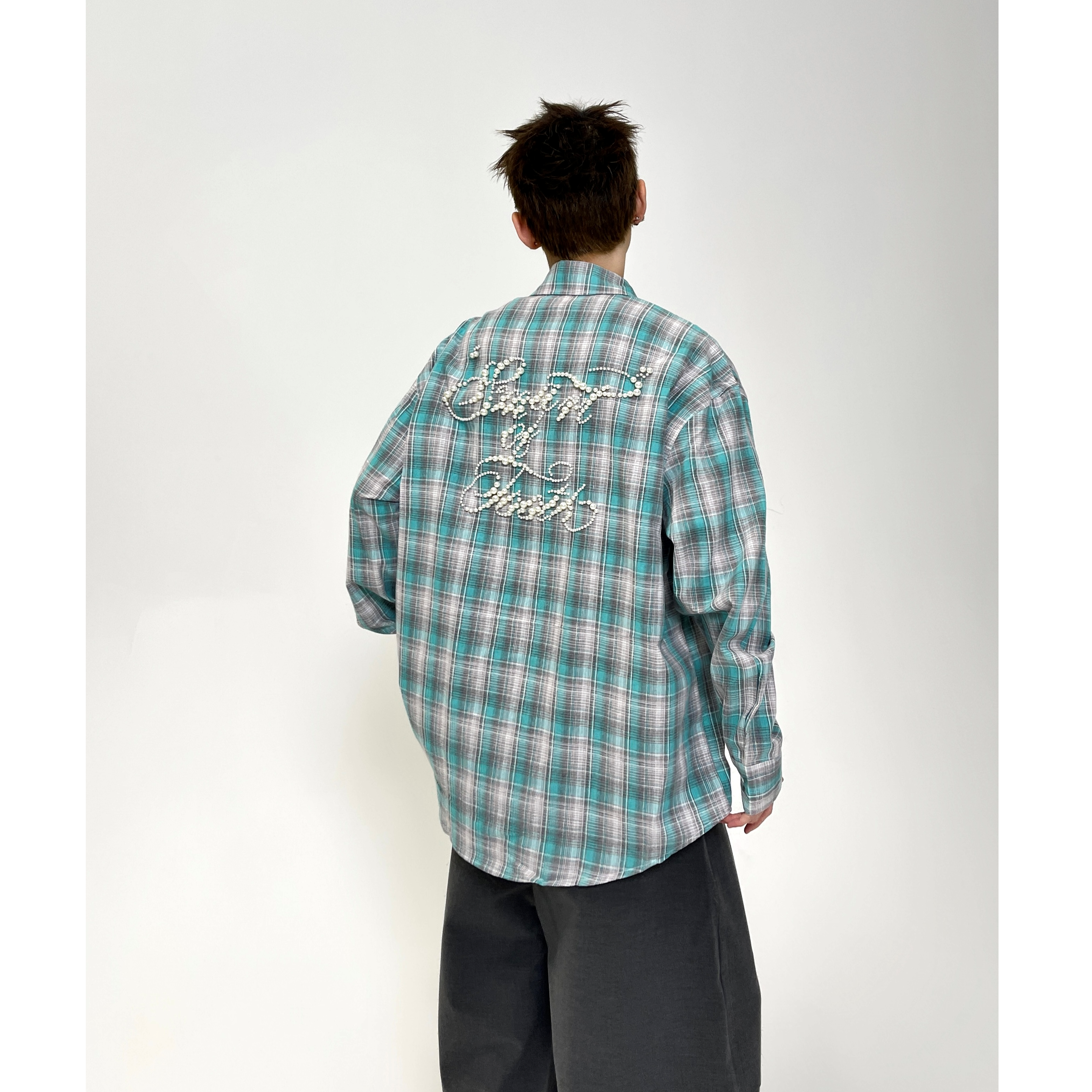 Pearl Design Plaid Shirt EAT089